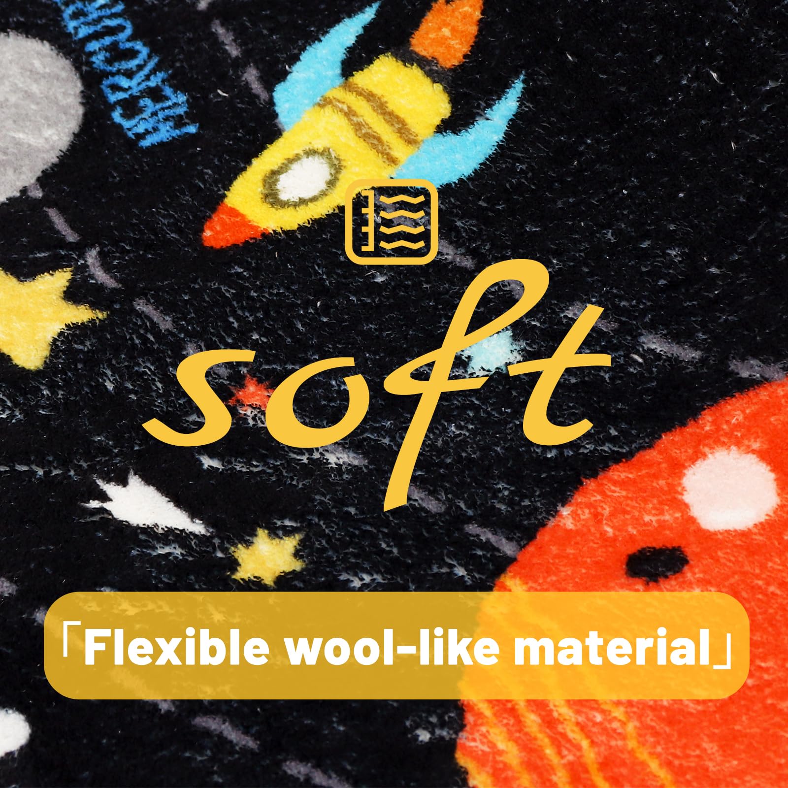 AKASISRUG Solar System Educational Rug for Kids - 5.2 FT Round Washable ABC Learning Carpet for Nursery & Playroom - Perfect for Space-Themed Bedrooms and Toddler Play Areas