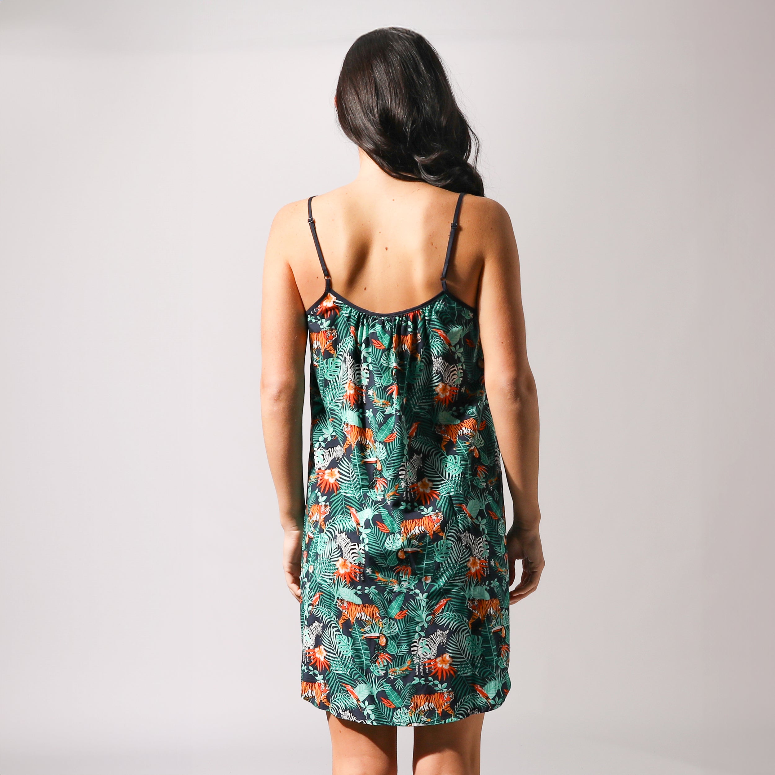Women's Dark Jungle Woven Chemise Nightgown - Green | Soft & Comfortable Sleepwear for Women | Perfect for Lounge, Sleep & Vacation