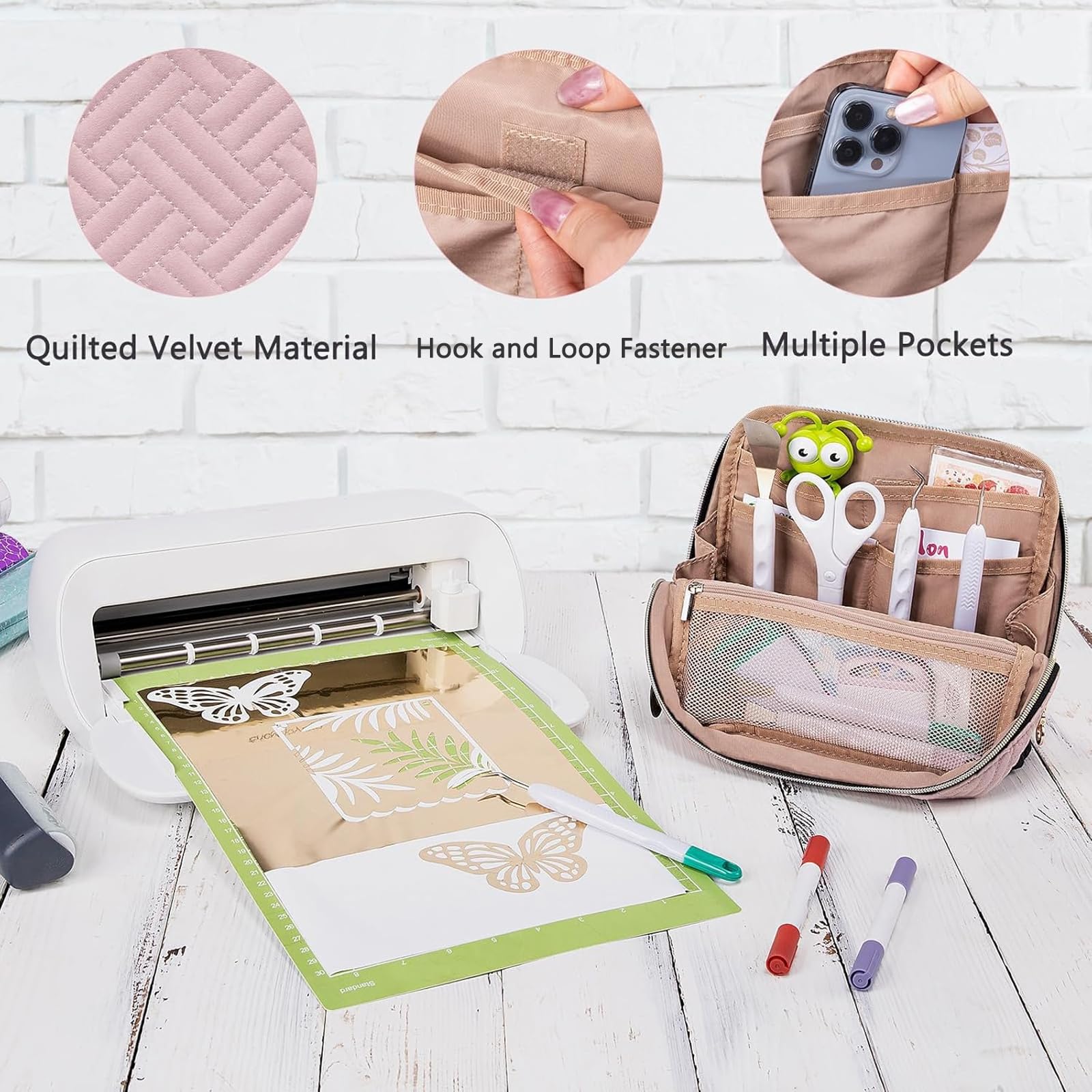 AMOIGEE Stand-Up Tool Organizer with Removable Pen Holder - Compatible with Cricut Pens & Tools - Craft Storage Organizer for Cricut Accessories - Perfect for Markers, Scissors & Craft Supplies - Ideal for Craft Rooms, DIY Projects & Scrapbooking