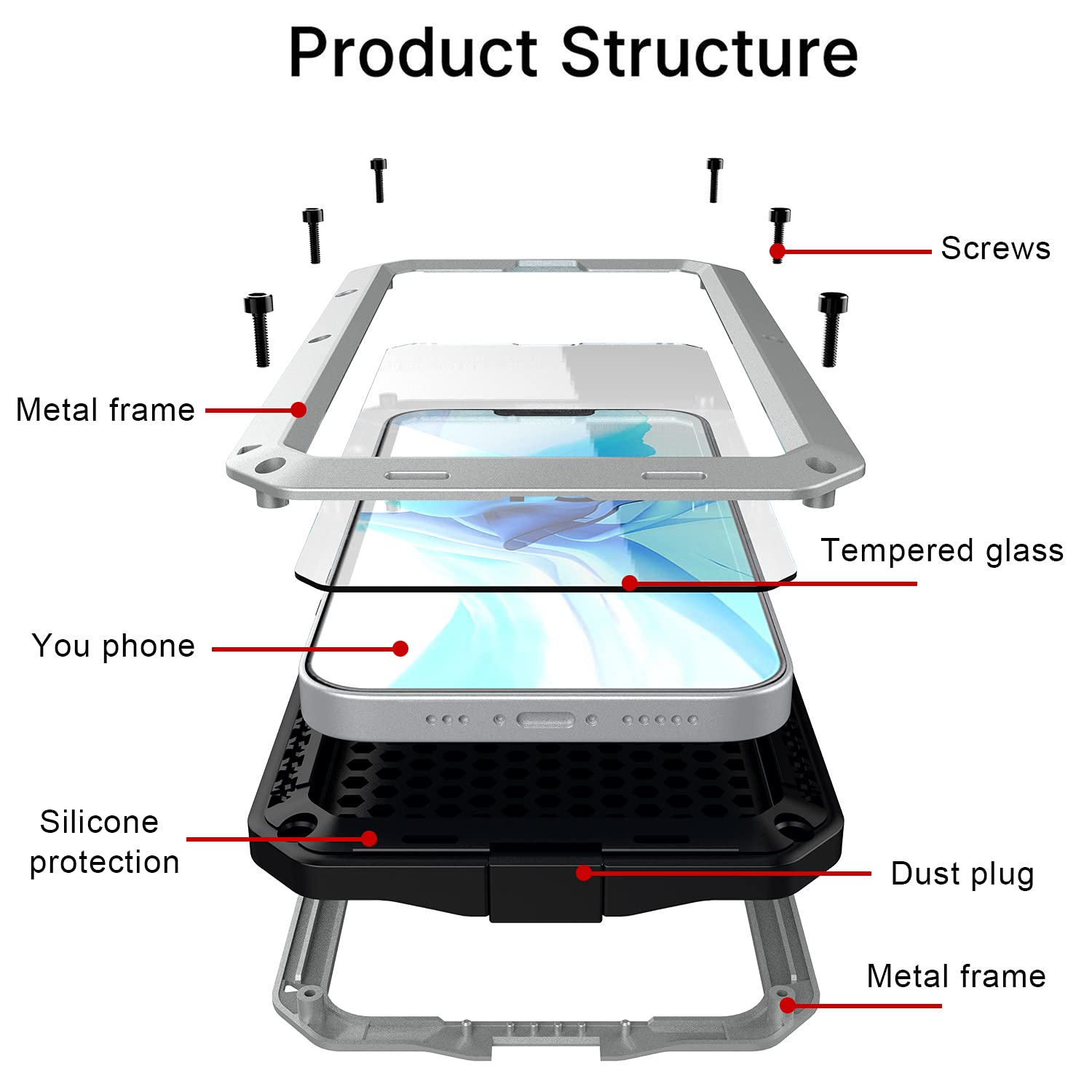 Marrkey Heavy Duty Shockproof Armor Case for iPhone 13 Pro Max (6.7