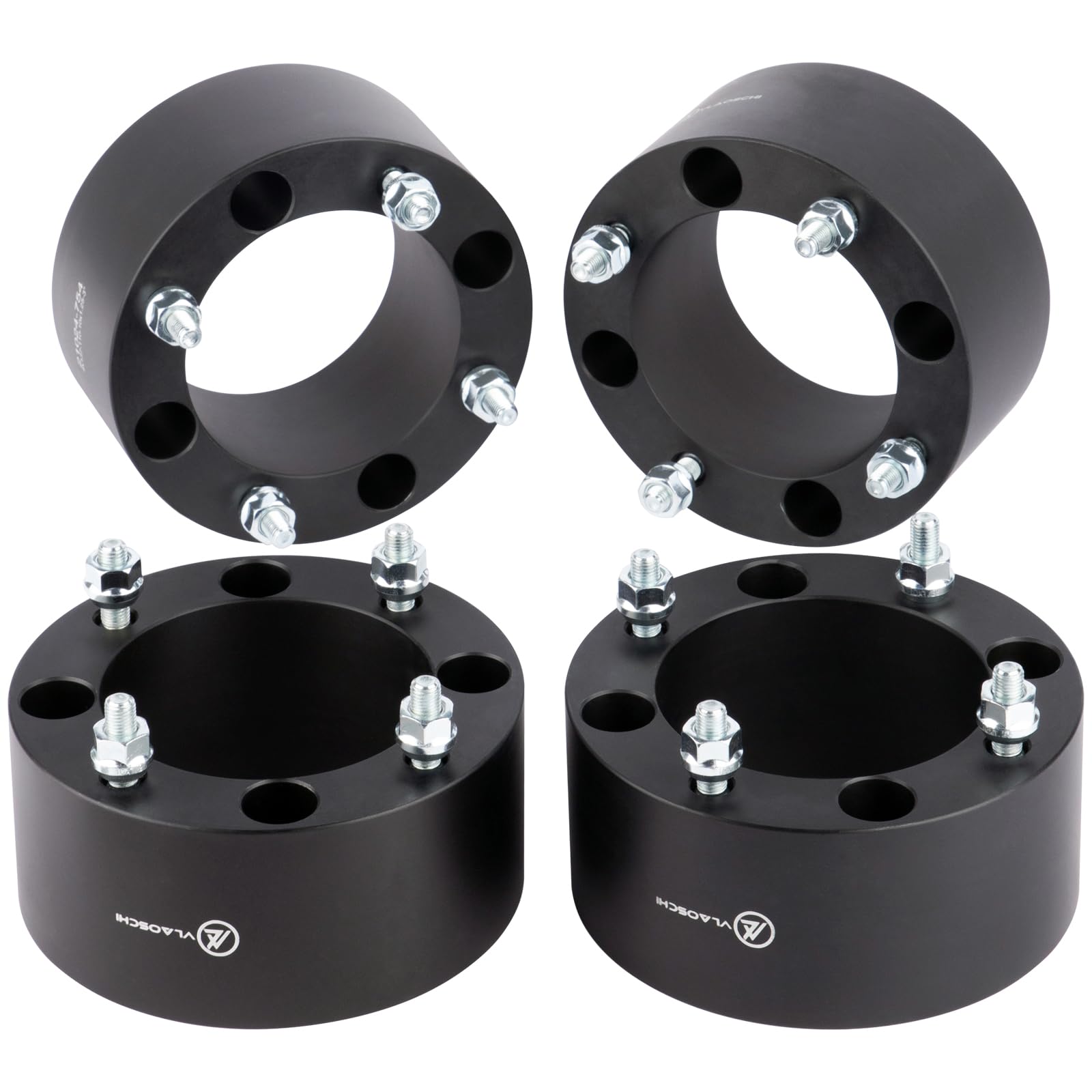 VLAOSCHI 3 Inch Black Forged ATV Wheel Spacers 4x137 Bolt Pattern with 12x1.25 Studs - Compatible with Kawasaki Mule 2020 2500 2510 2520 3000 4000 4010 Trans PRODX PROFX Teryx4 Teryx 750 800 - Pack of 4 - Perfect for Off-Roading & Enhanced Stability