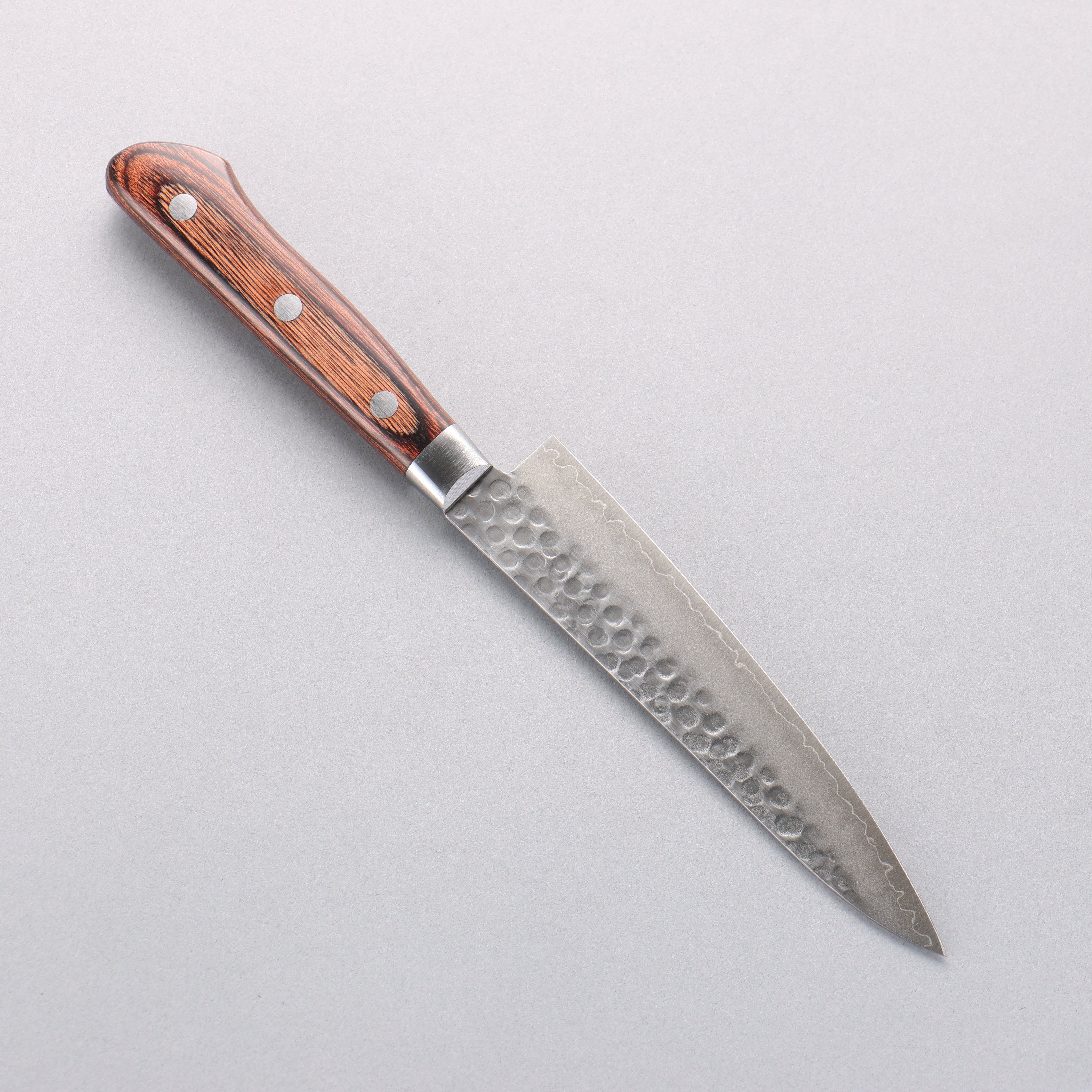 Premium Seisuke Swedish Steel Hammered Petty Utility Knife 135mm - Razor Sharp Japanese Chef Knife with Mahogany Handle - Perfect for Slicing, Chopping & Precision Kitchen Tasks