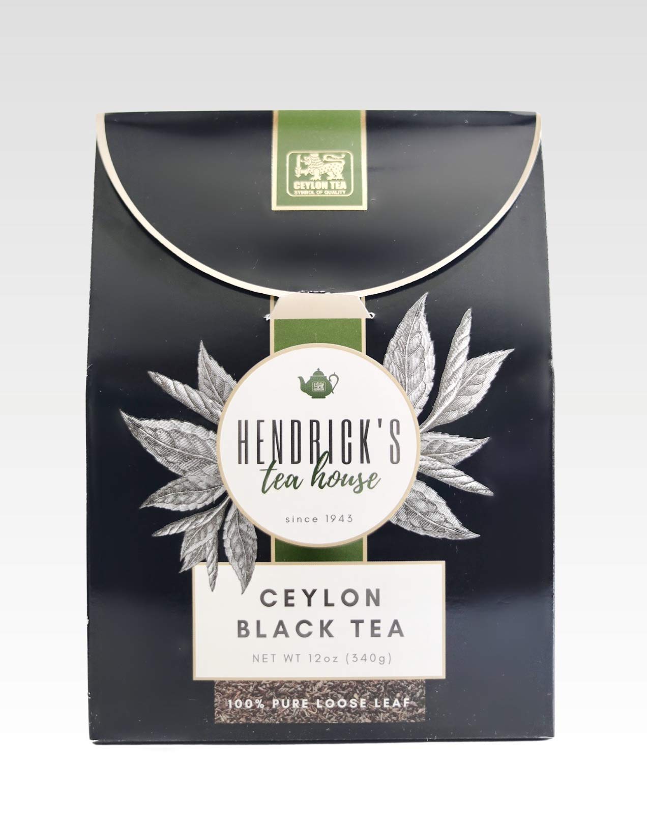 Hendrick's Tea House Premium Ceylon Black Tea 12 oz - BOPF Loose Leaf Blend for Rich Flavor | Perfect for Afternoon Tea, Iced Tea & Gifts