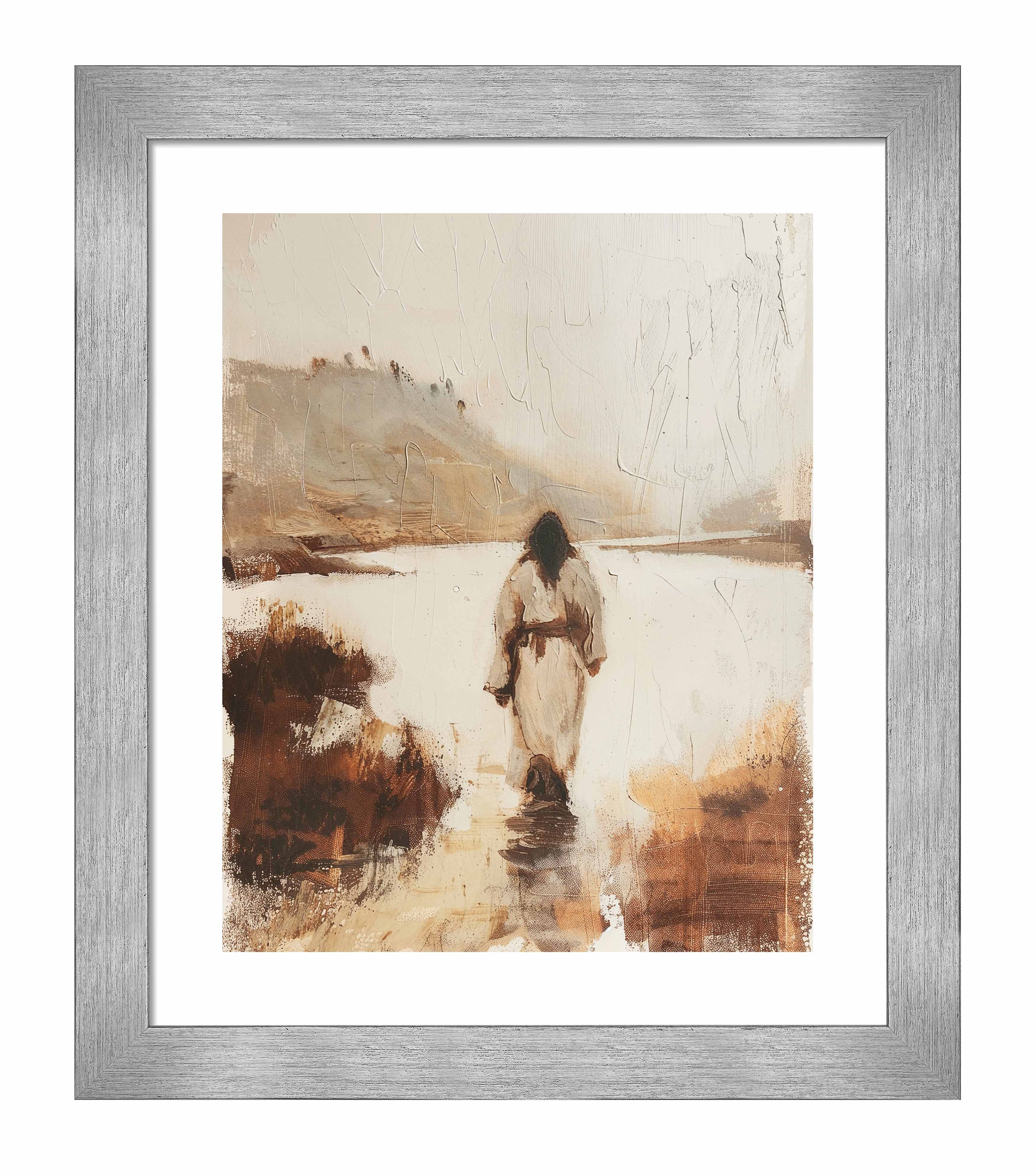Christ In The Wilderness Wall Art - Religious Christian Home Decor Prints for Living Room, Bedroom & Office