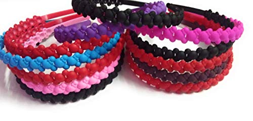 Trendsetter Girls 10-Piece Plastic Hair Bands & Headbands Set - Assorted Colors for School, Sports & Everyday Styling