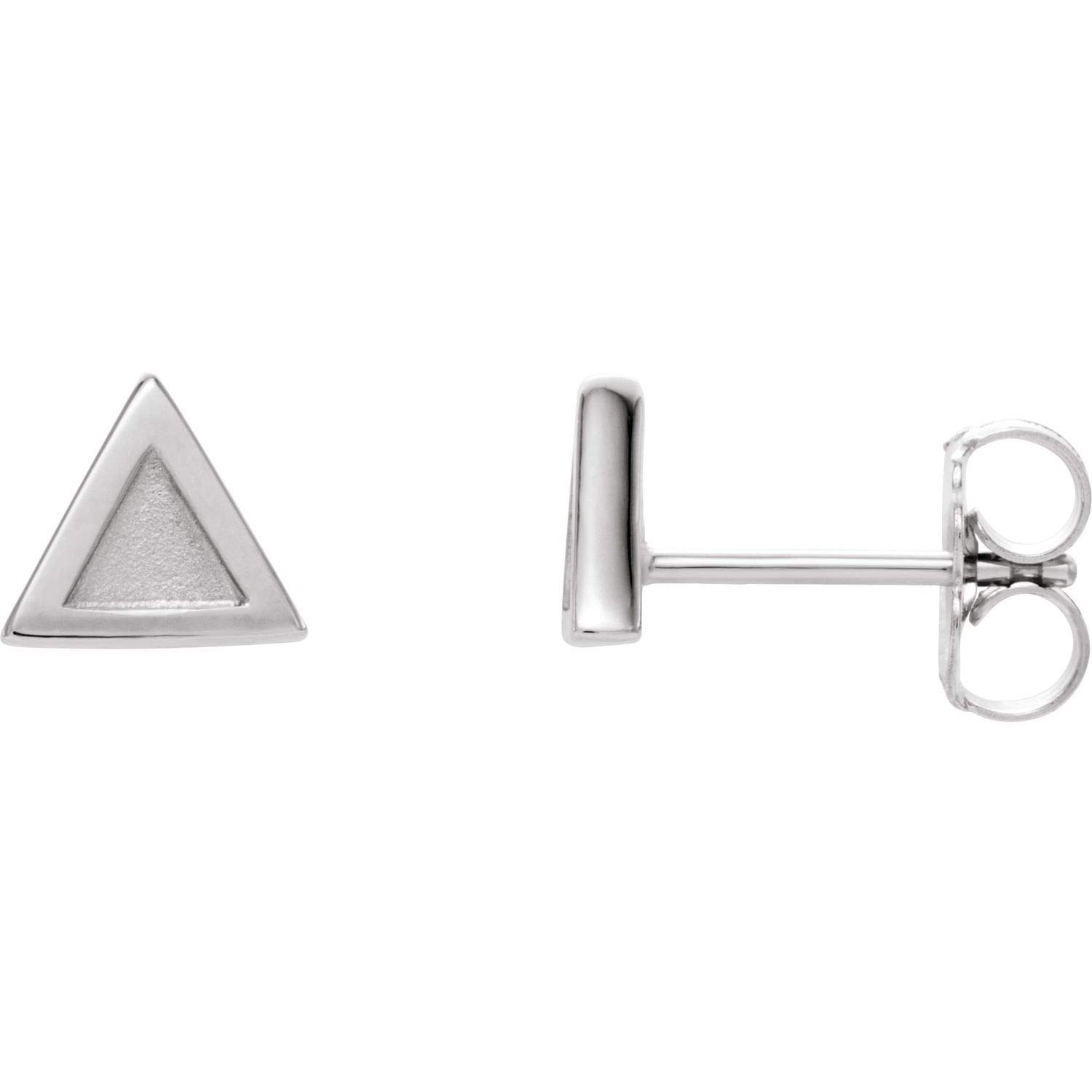 14K Gold, Sterling Silver & Platinum Petite Triangle Stud Earrings for Women | Diamond2Deal | Elegant Everyday Wear & Special Occasion Jewelry