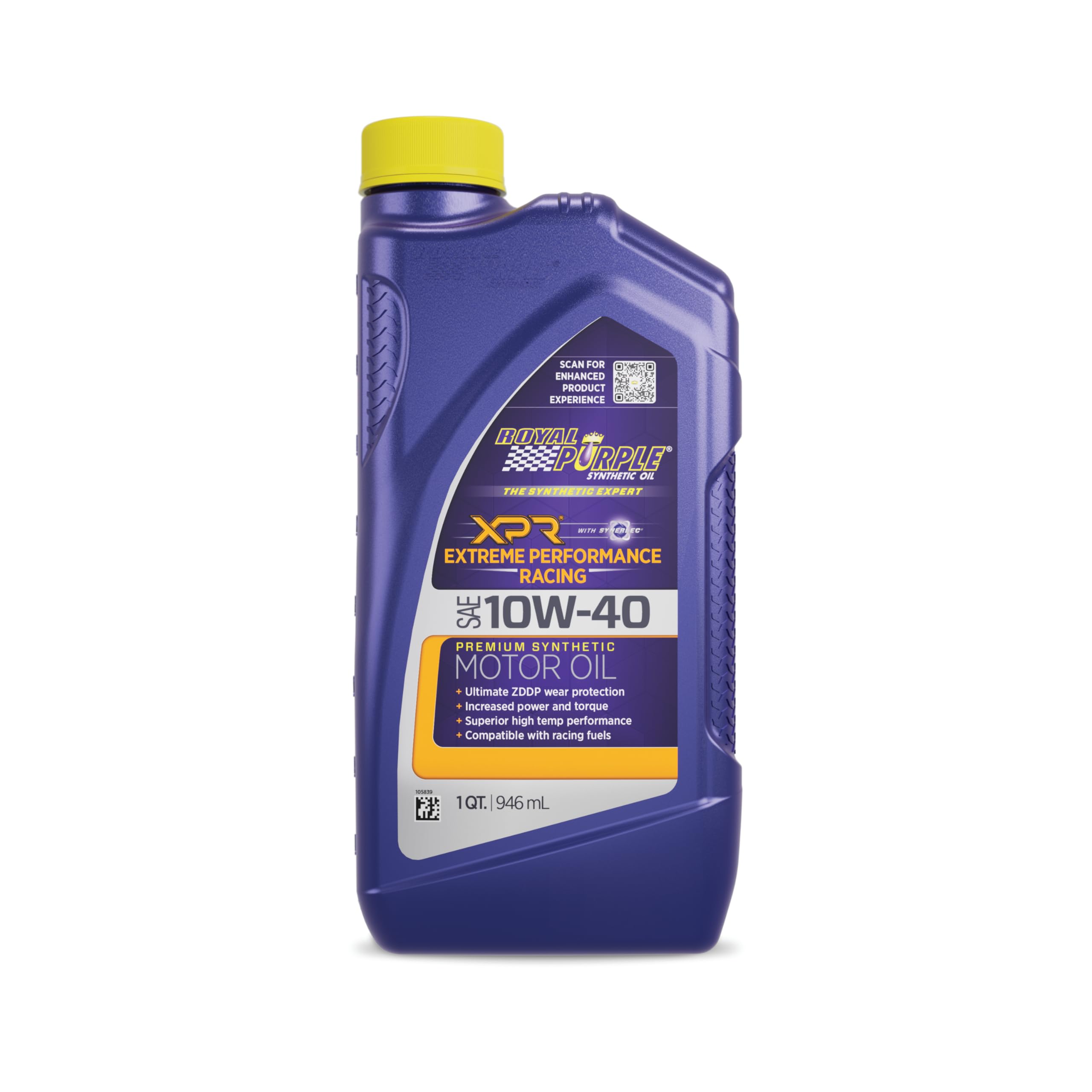 Royal Purple XPR 10W-40 Synthetic Racing Motor Oil - 6 Pack (1 Quart Each) | High Performance Engine Protection for Racing, High-Temperature & Heavy-Duty Use | Ideal for Track Days, Drag Racing & Performance Vehicles