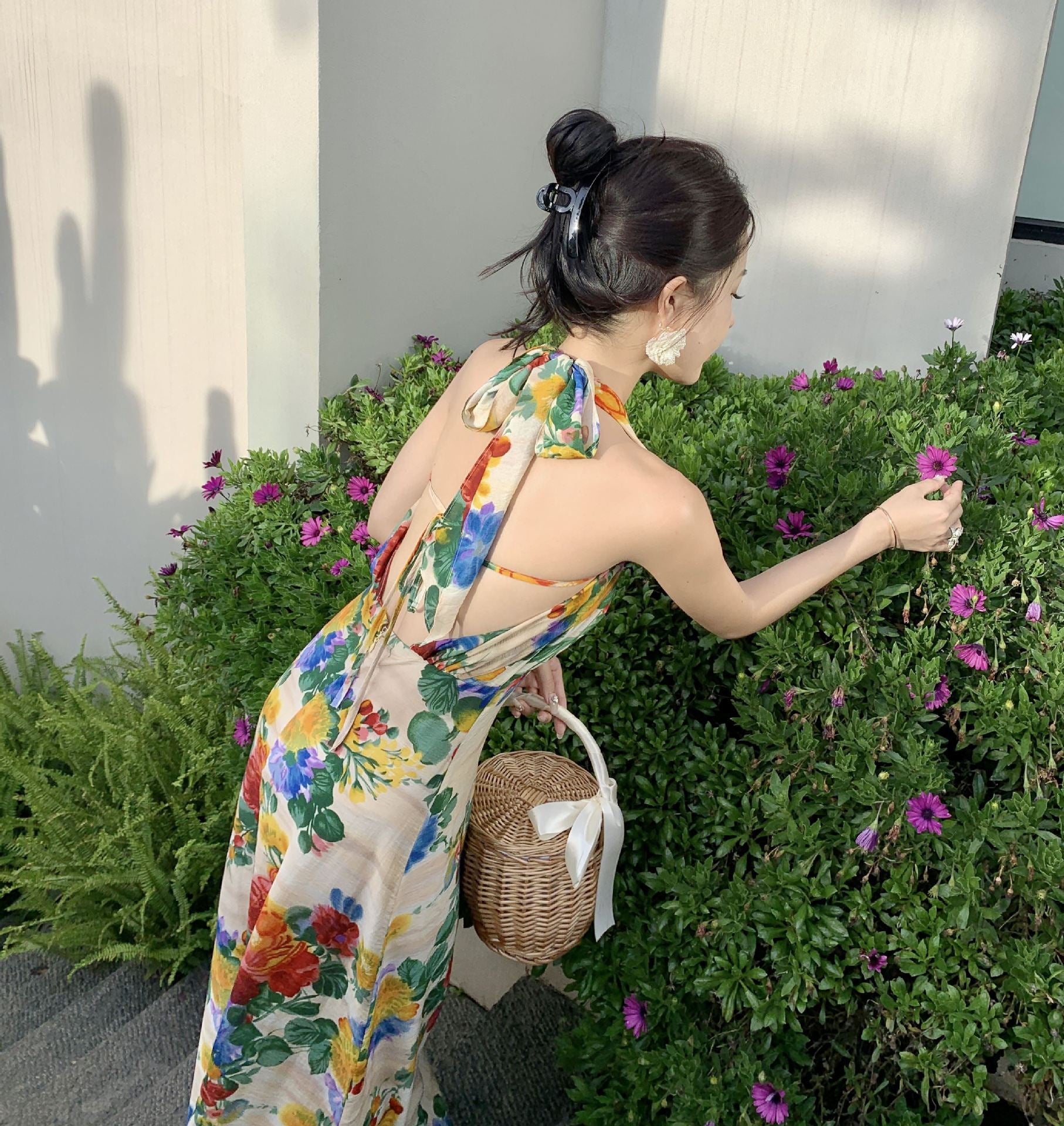 Vintage Backless Halter Neck Long Dress for Women - Elegant Summer Beach Party Maxi Dress | Perfect for Weddings, Vacations & Evening Events