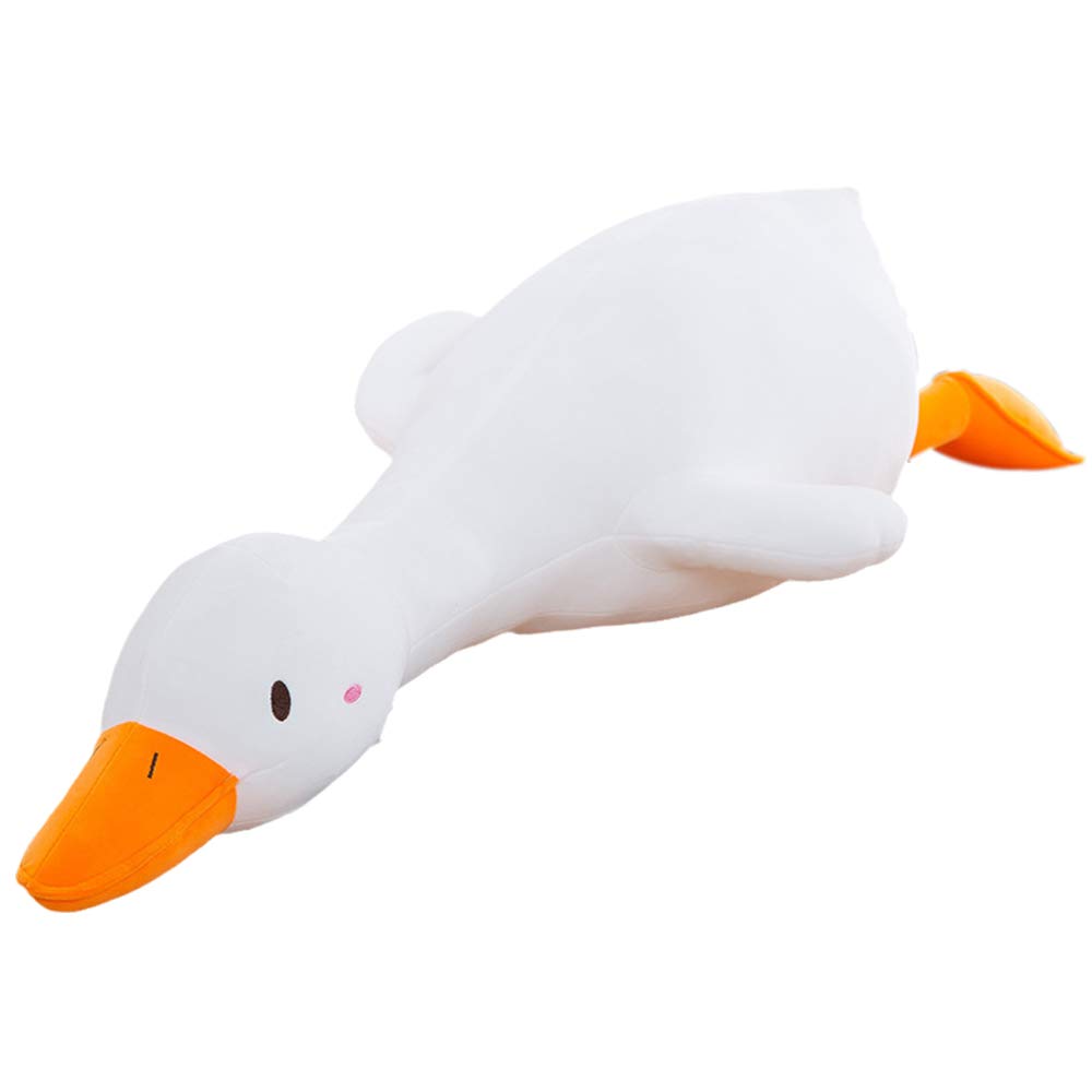 Cute Goose Plush Toy - Soft Hugging Duck Stuffed Animal Pillow for Kids & Friends (White Round Eyes, 43.3