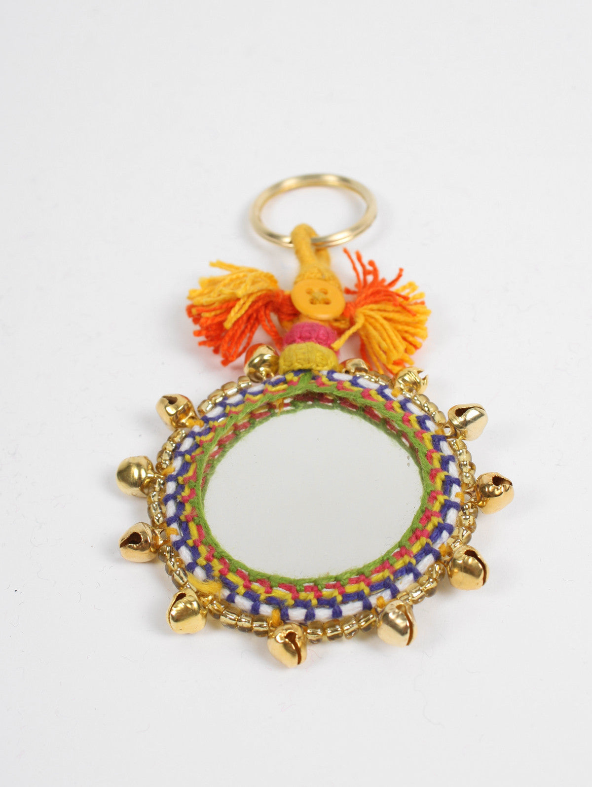 Boho Mirror Keychains for Women - Large Decorative Handbag Accessories - Perfect for Purse, Backpack & Gift Giving