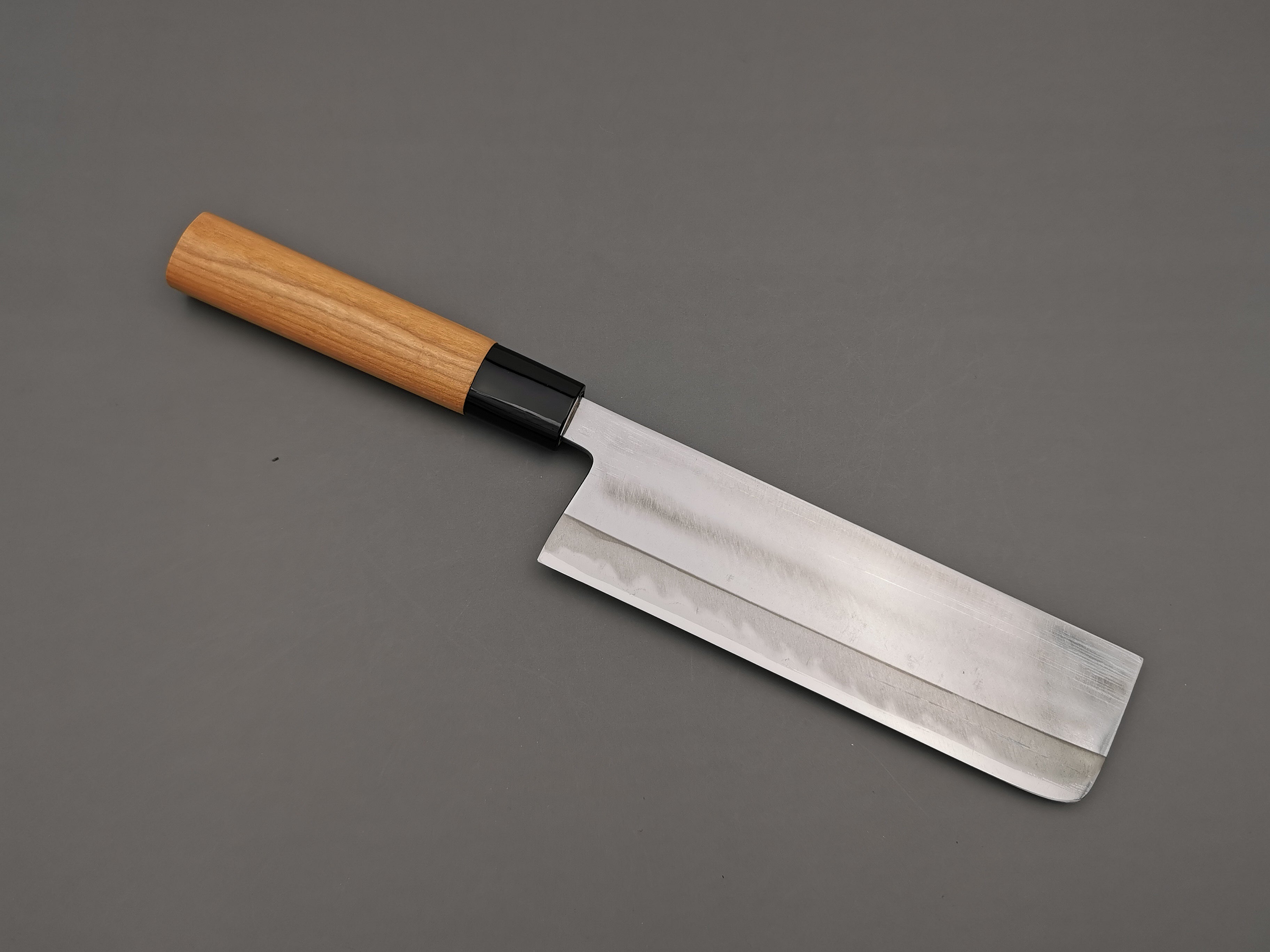 Premium Japanese Nakiri Knife - Daisuke Nishida White #1 Polished Carbon Steel Blade - Perfect for Sushi, Vegetables & Precision Cutting - Ideal for Chefs & Home Cooks