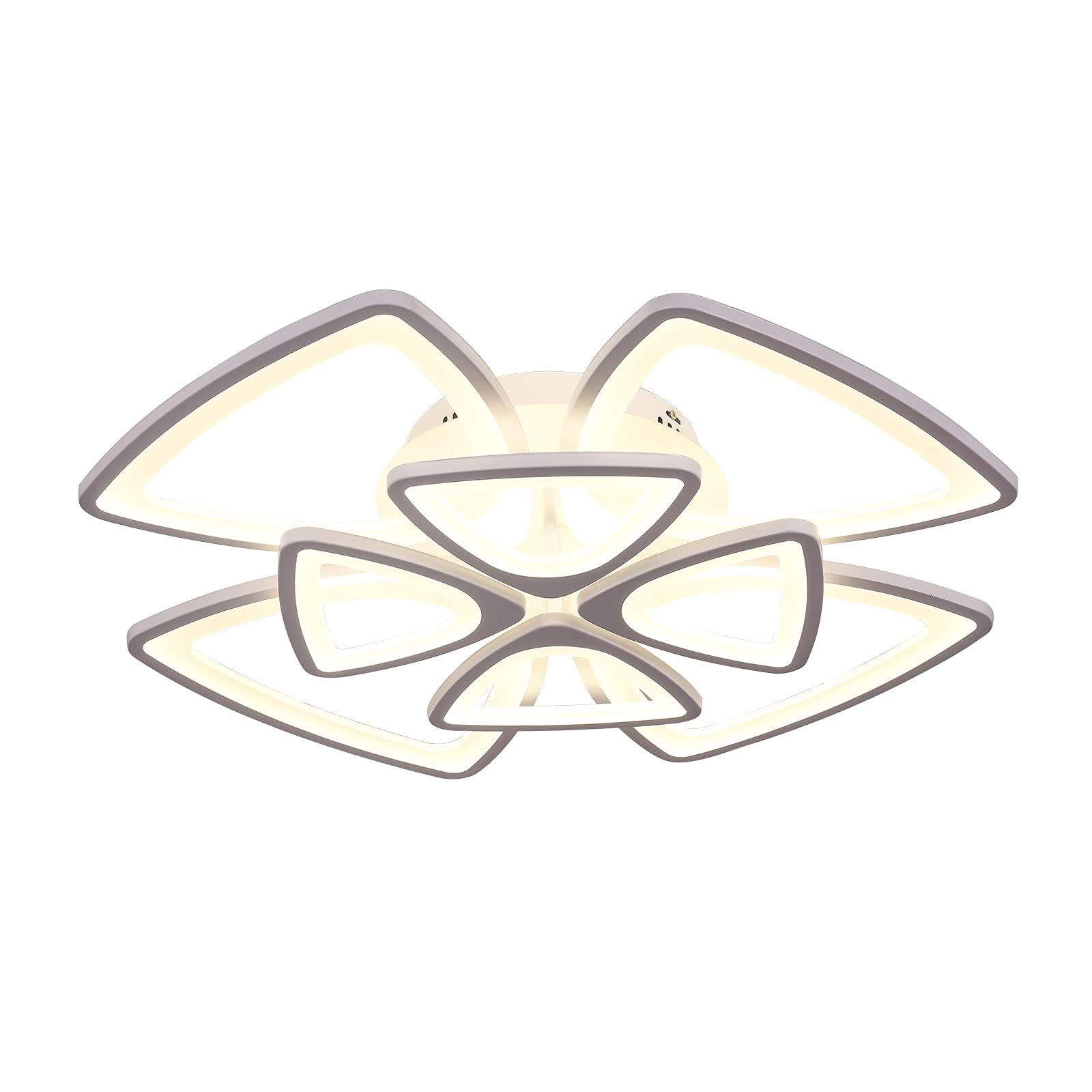 Modern LED Ceiling Light Chandelier - Flush Mount with 3 Color Changing Modes, Dimmable Hanging Lamp for Living Room, Bedroom, Dining Room - Energy Efficient Home Lighting Fixture (White, Type 1) - Perfect for Ambient Lighting, Home Decor & Interior Design