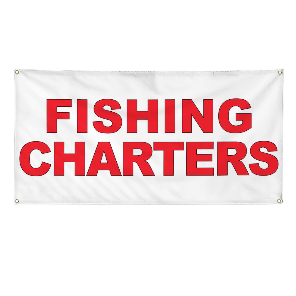 Vinyl Banner - 48x96 Inches, 8 Grommets - Weatherproof Outdoor Signs for Fishing Charters, Restaurants & Industrial Use - Durable Yard Sign for Business Advertising & Events