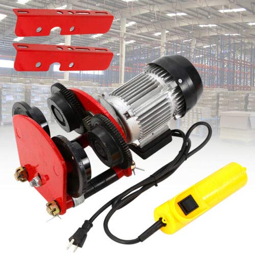 2200lb Heavy Duty Electric Hoist Trolley - 1400 RPM Wire Rope Lift for Garage, Workshop & Construction - Perfect for Lifting Equipment, Auto Repair & Industrial Use