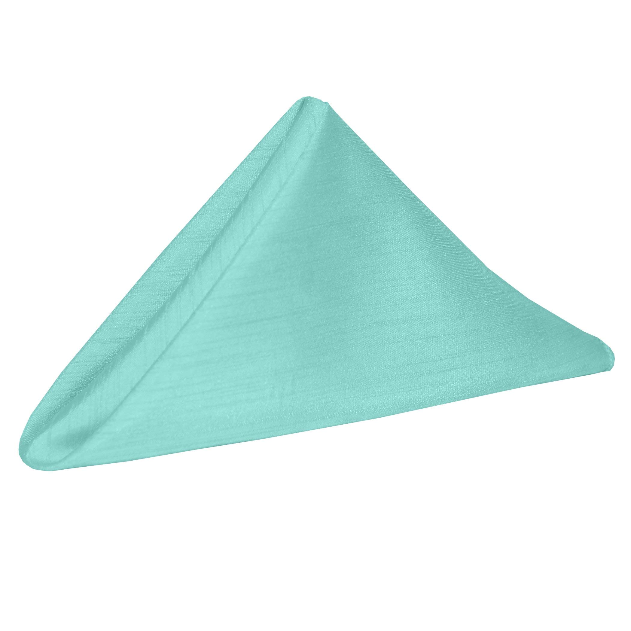 Premium Reversible Shantung Satin Dinner Napkins - Set of 10 Dozen (120pcs) 20x20 Inch Aqua Blue Cloth Napkins for Formal Dining, Weddings & Special Events