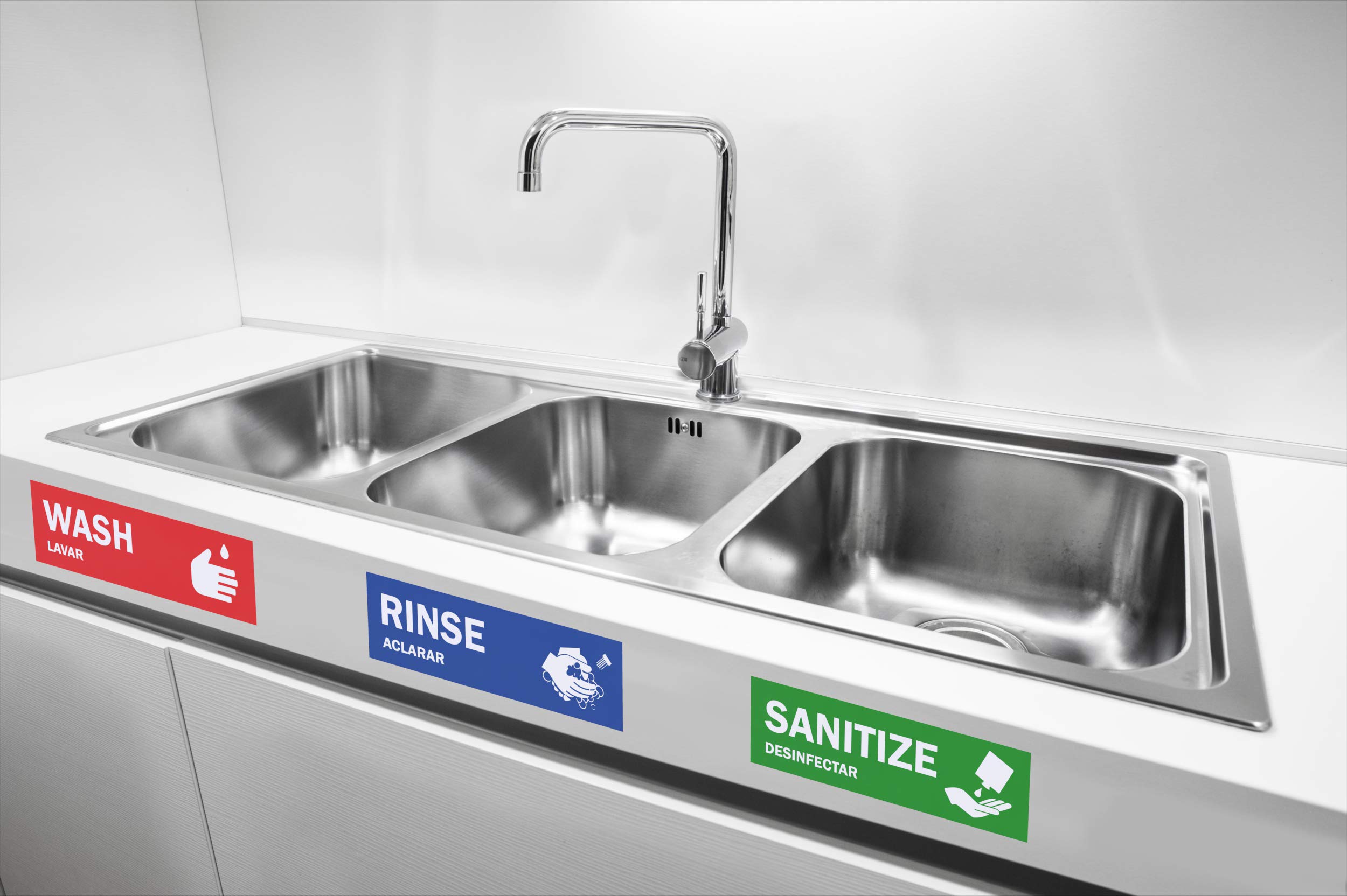 3-Compartment Sink Labels (2.75x9