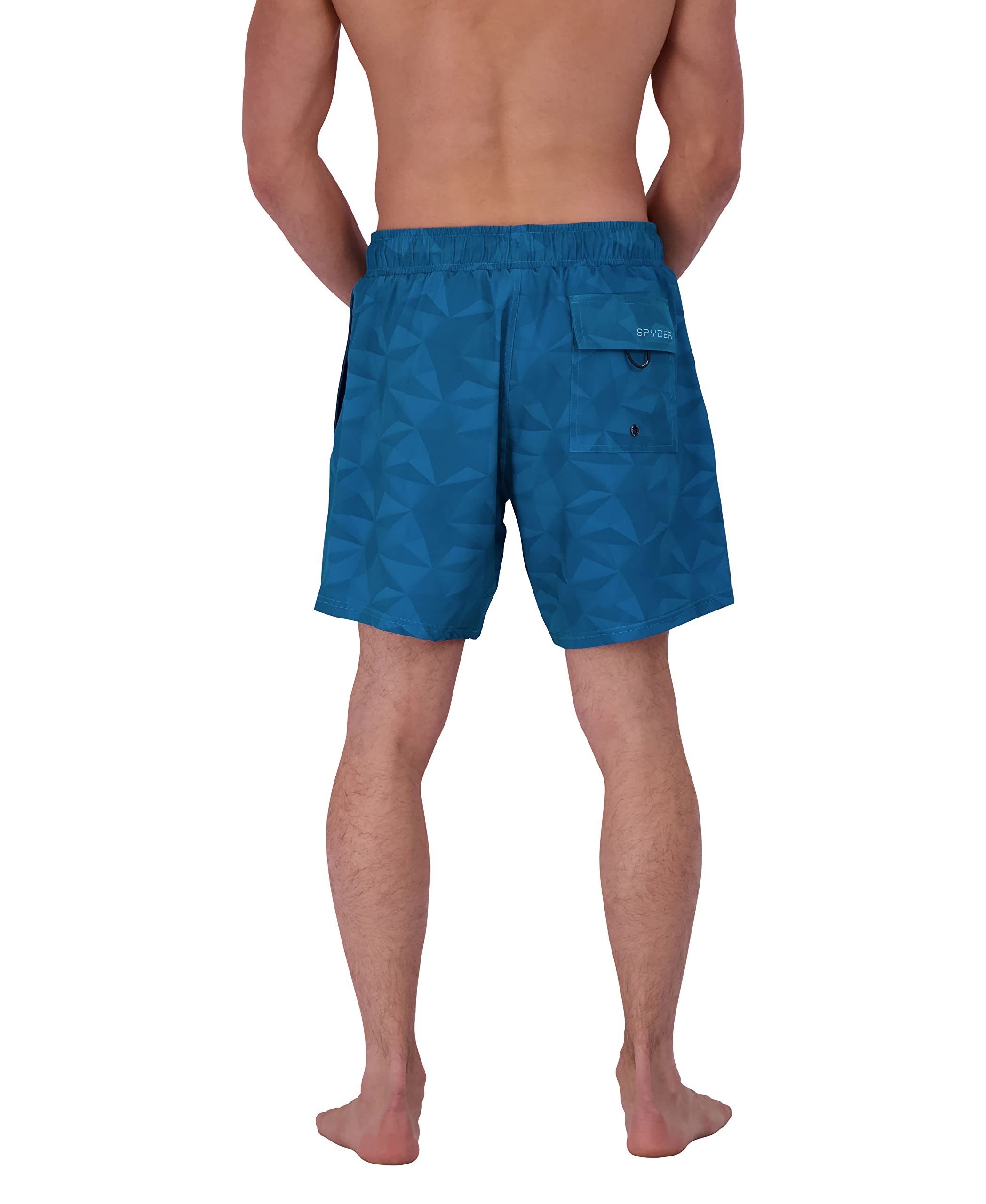 **Spyder Men's Quick-Dry Stretch 7-inch Swim Trunks with UPF 50+ - Gym Shorts with Pockets & Mesh Liner for Swimming, Beach, and Workout**