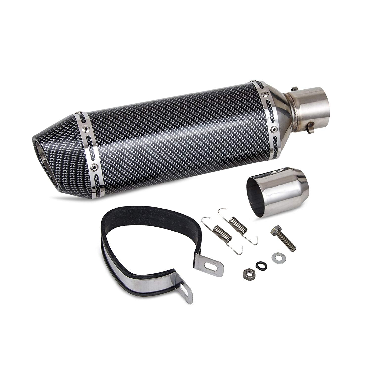 Venom High-Performance Carbon Fiber Exhaust with Removable DB Killer - Compatible with Motorcycles, ATVs & Dirt Bikes - Perfect for Racing, Off-Road & Street Performance