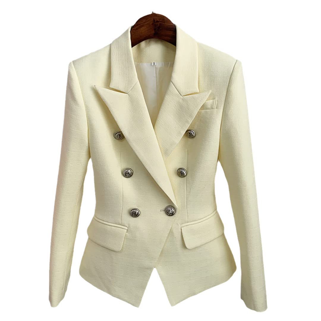Women's Spring Double Breasted Blazer Jacket - Slim Fit Office Wear & Casual Outfits for Work, Business, and Special Occasions