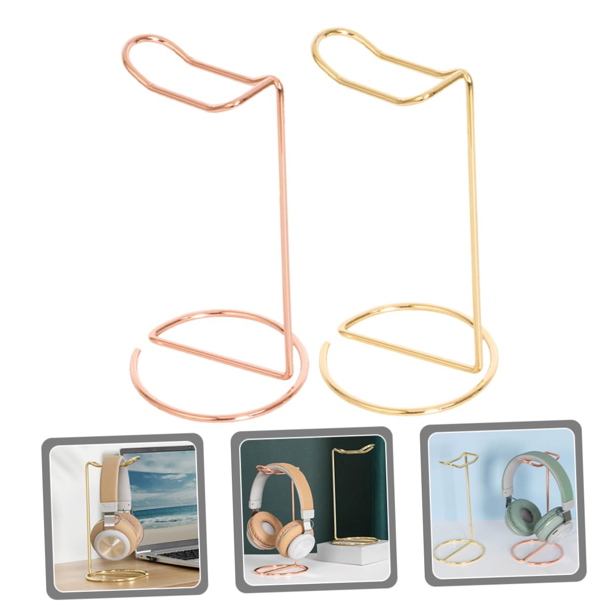 PRETYZOOM 2-Pack Wig Stand Headset Holder - Adjustable Controller Display Rack with Desk Mount for Gaming Accessories Organization | Perfect for Gamers, Streamers & Salon Professionals