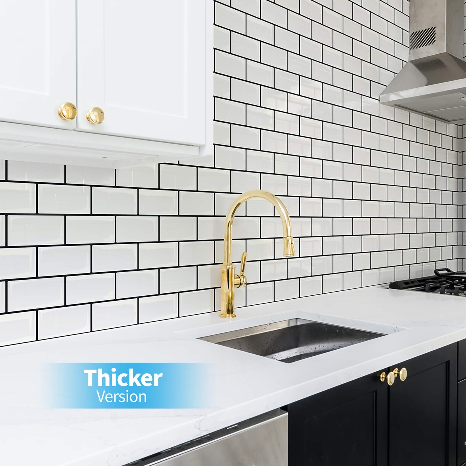 Art3d Peel and Stick Tile Backsplash Kit with Smoothing Tool - Easy DIY Kitchen & Bathroom Wall Decor for Home Renovation