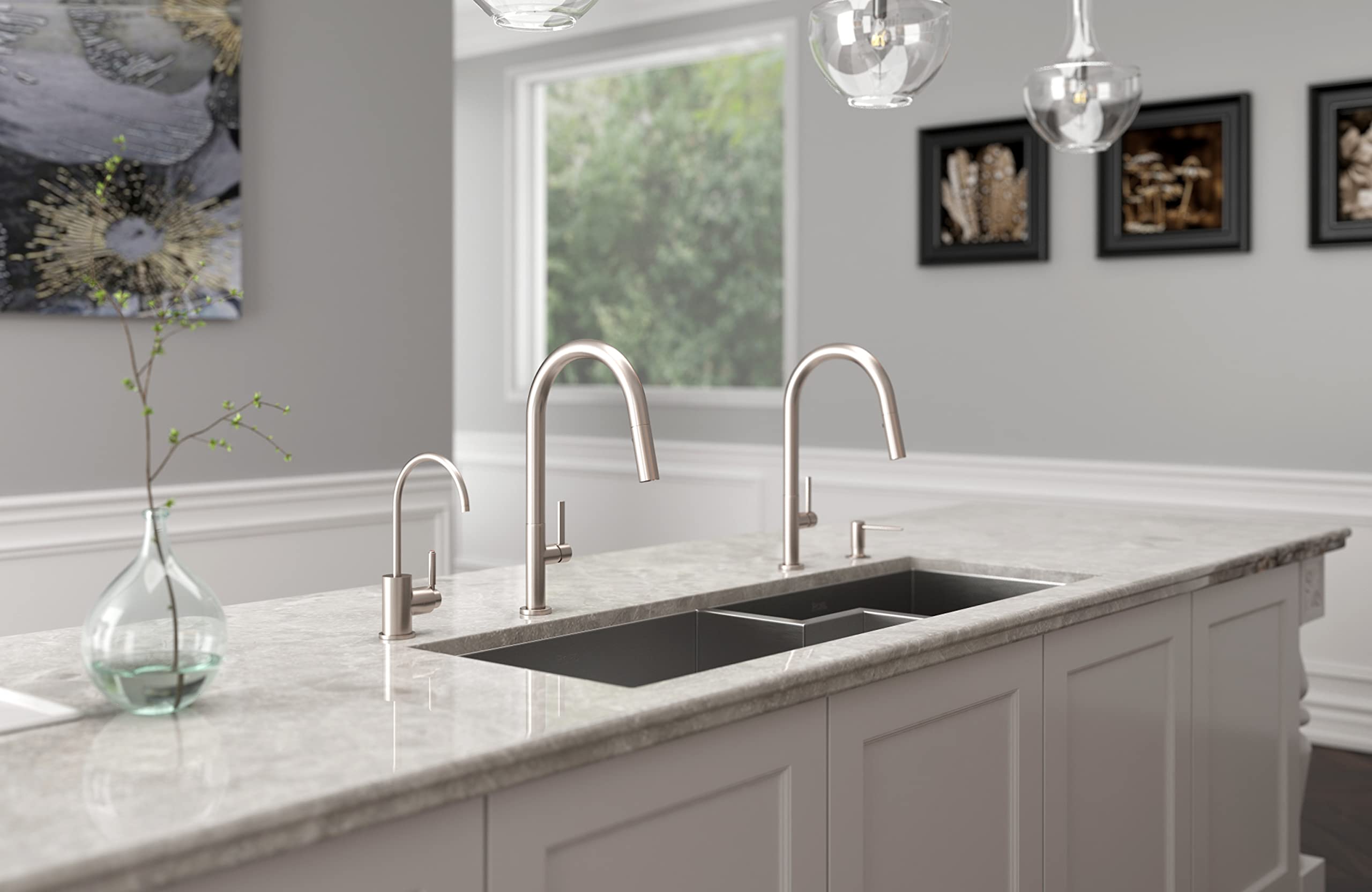 ROHL LS450LPN Premium Kitchen Faucet in Polished Nickel - Modern Pull-Down Sprayer for Sink, Dishwashing & Cooking Tasks