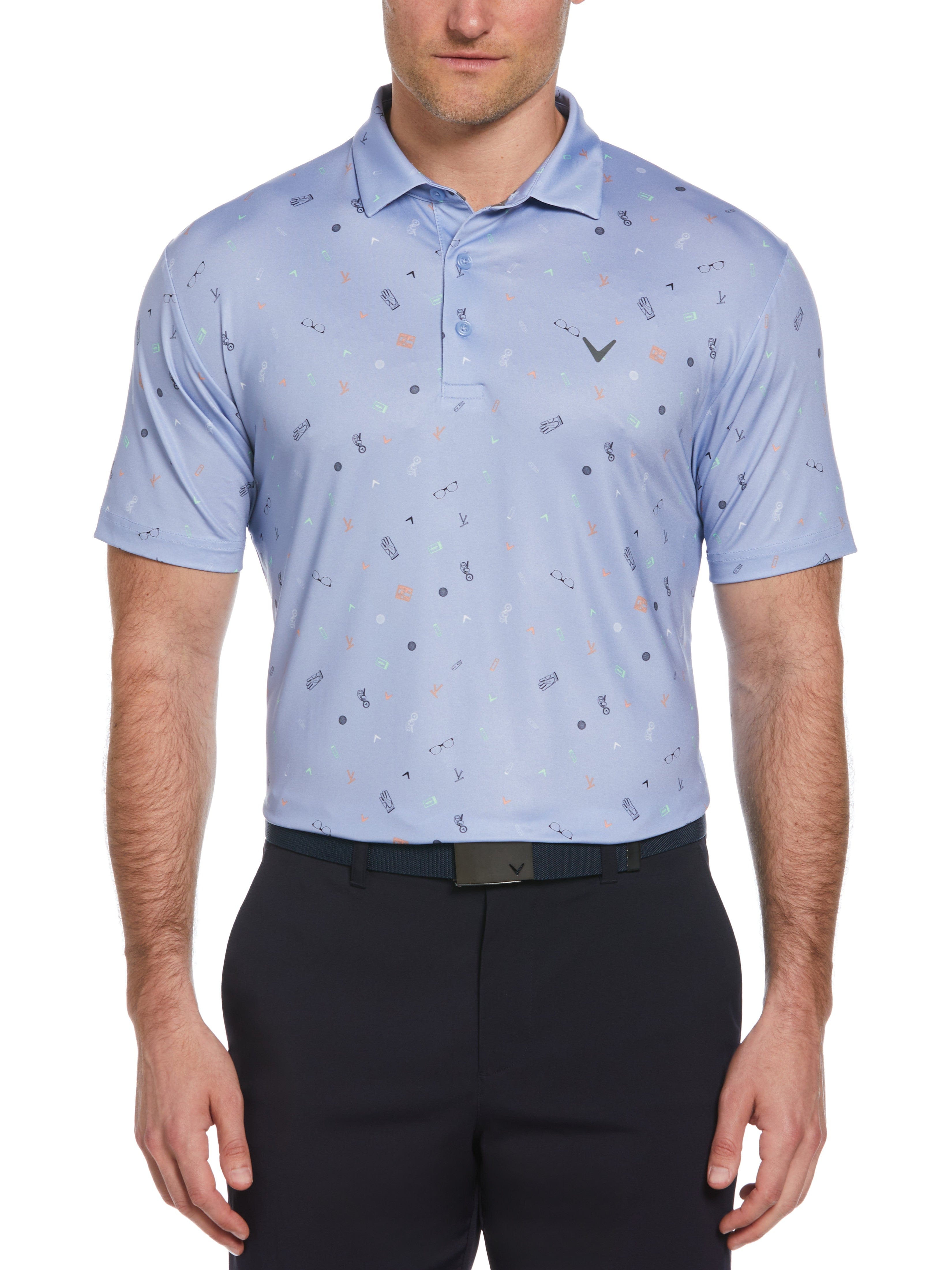 Men's Golf Polo Shirt with Essentials Print - Comfortable & Stylish for Golfing, Casual Wear & Outdoor Activities