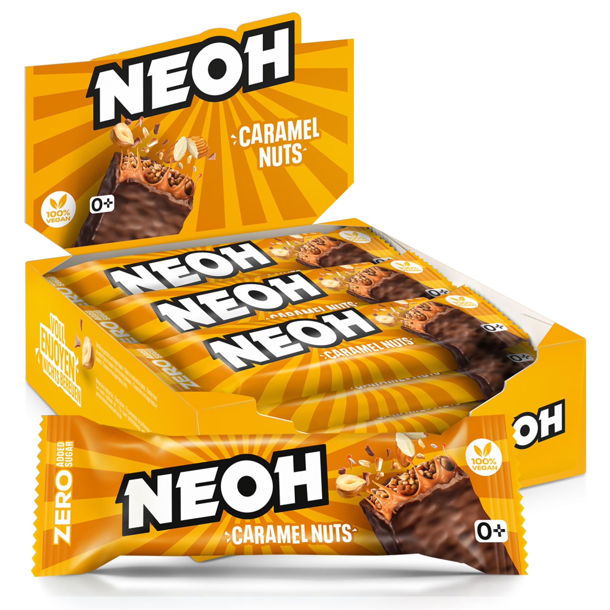 Keto Chocolate Dipped Caramel Nut Bars - Low Carb, Sugar Free, Gluten Free Snacks with High Fiber | Plant Based, Low Calorie Healthy Treat | 12 Pack (1oz Each) | Perfect for Weight Loss, Diabetic Diet & On-the-Go Energy Boost