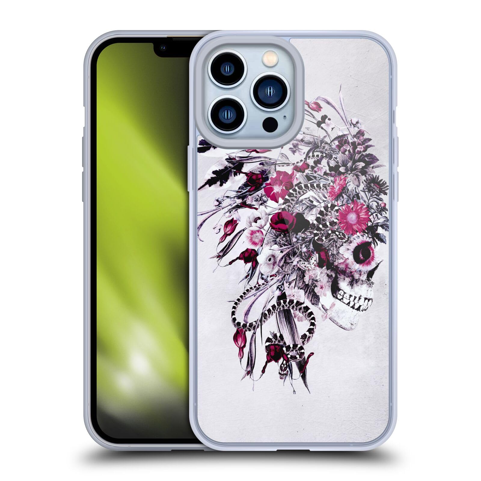 Official Riza Peker Red Skulls iPhone 13 Pro Max Case - Licensed Soft Gel Phone Cover for Apple iPhone 13 Pro Max - Perfect for Daily Protection & Stylish Accessorizing