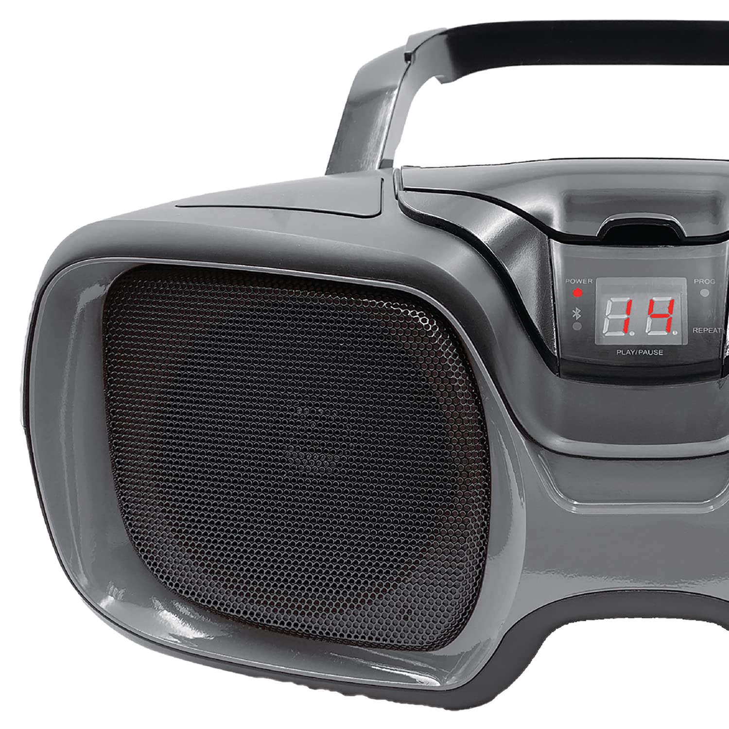 Proscan PRCD1037BT-BLACK/TITANIUM 3-Watt Portable CD Player with Bluetooth, AM/FM Radio & Built-in Speakers - Perfect for Outdoor Parties, Beach Trips & Home Entertainment