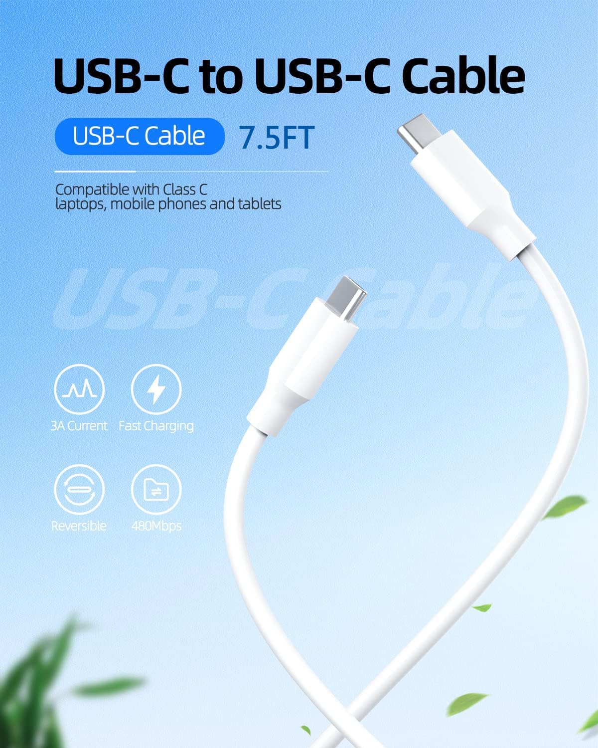 65W Fast GaN Charger for Samsung Galaxy Book Pro & Pro 360 Laptop (NP950QDB NP930QDB NP935QDC NP950XDB NP930XDB) - Compact USB-C Charger with 7.5ft Cable, UL Certified - Perfect for Travel, Office & Home Use
