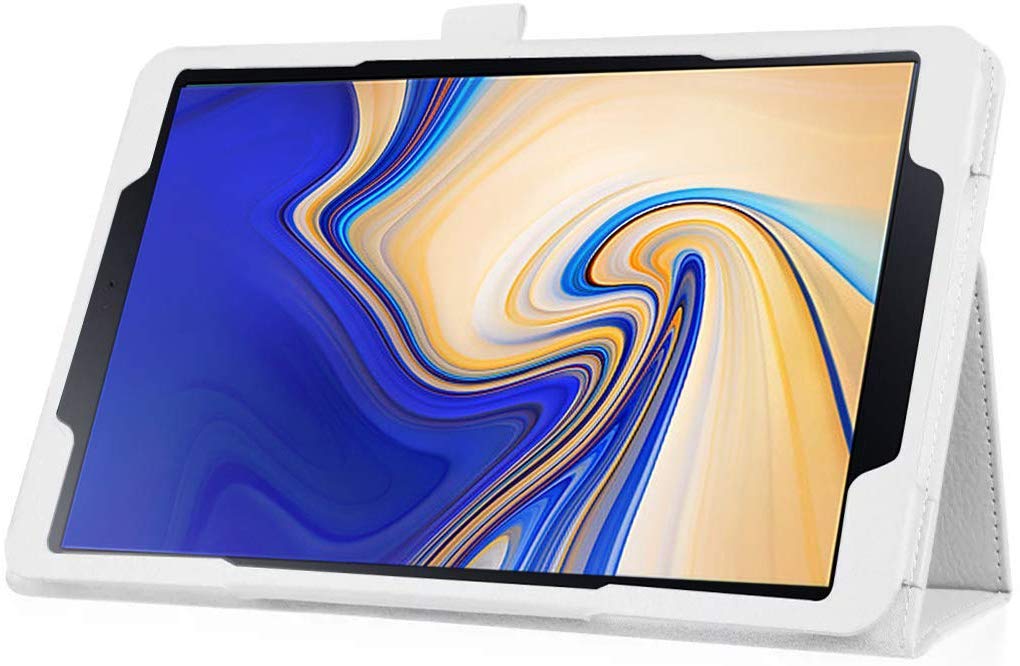 Suney Slim Fit PU Leather Hard Cover for iPad Air 3 10.5 Inch (2019) - Lightweight Protective Case with Hands-Free Stand | Full Body Protection | White | Perfect for Work, Study & Travel