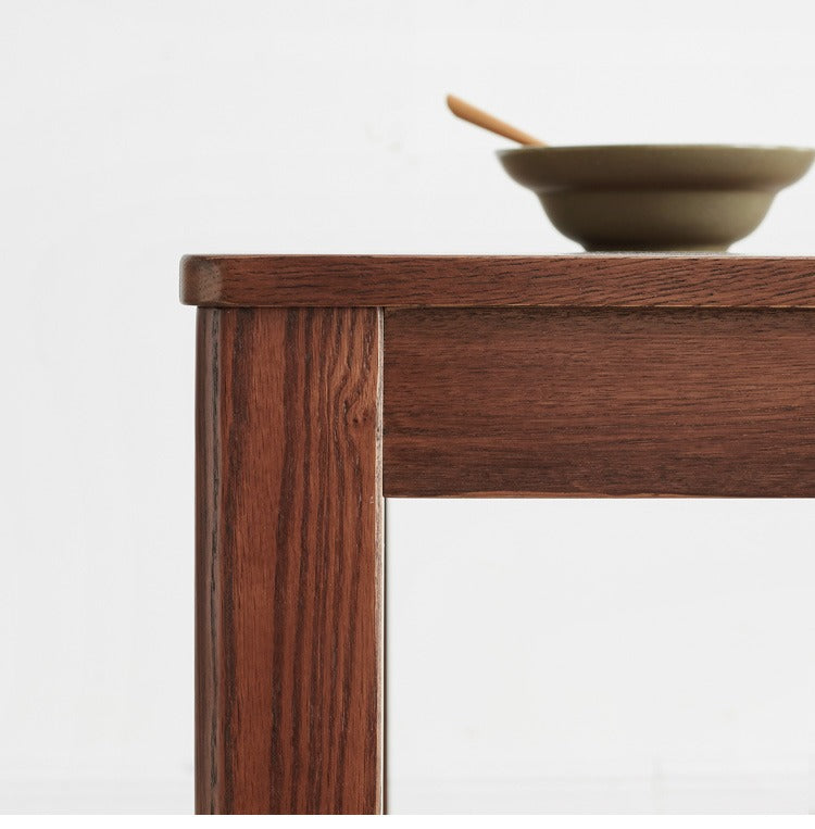 Solid Oak Wood Square Dining Table - Rustic Farmhouse Style for Kitchen, Dining Room & Small Space Gatherings