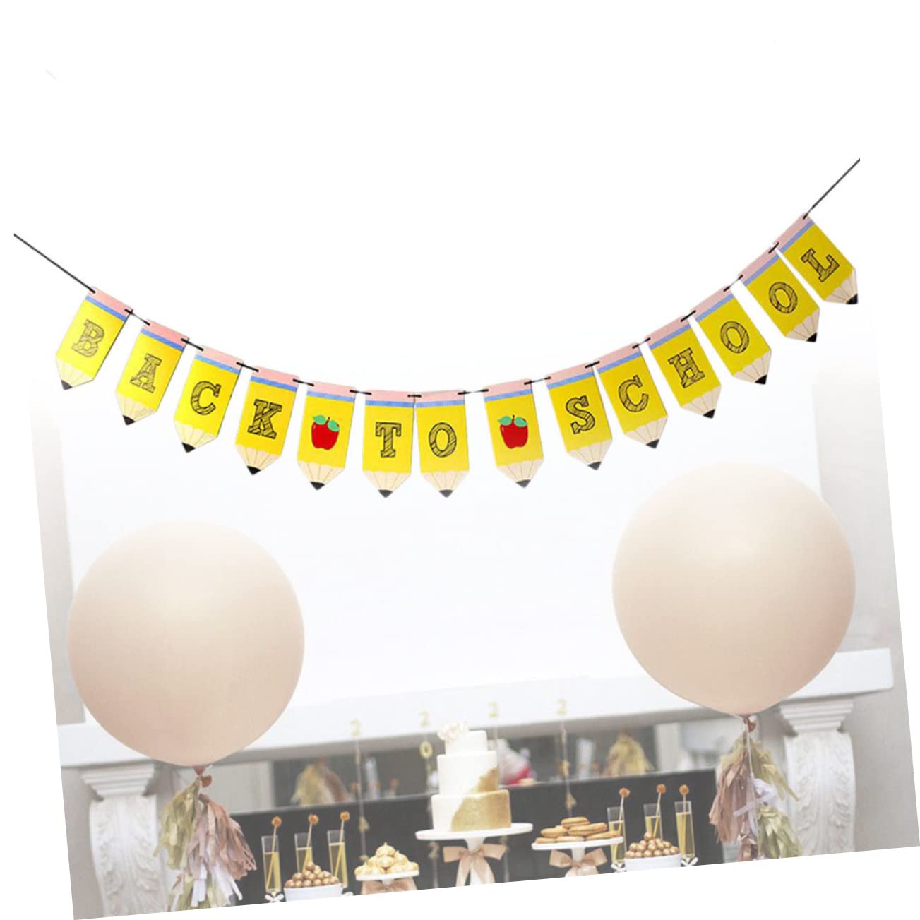 STOBAZA First Day of School Decorations - 12 Pack Party Pull Flags & Banners for Back to School Season - Perfect for Classroom Decor, Welcome Back Parties & Photo Booths
