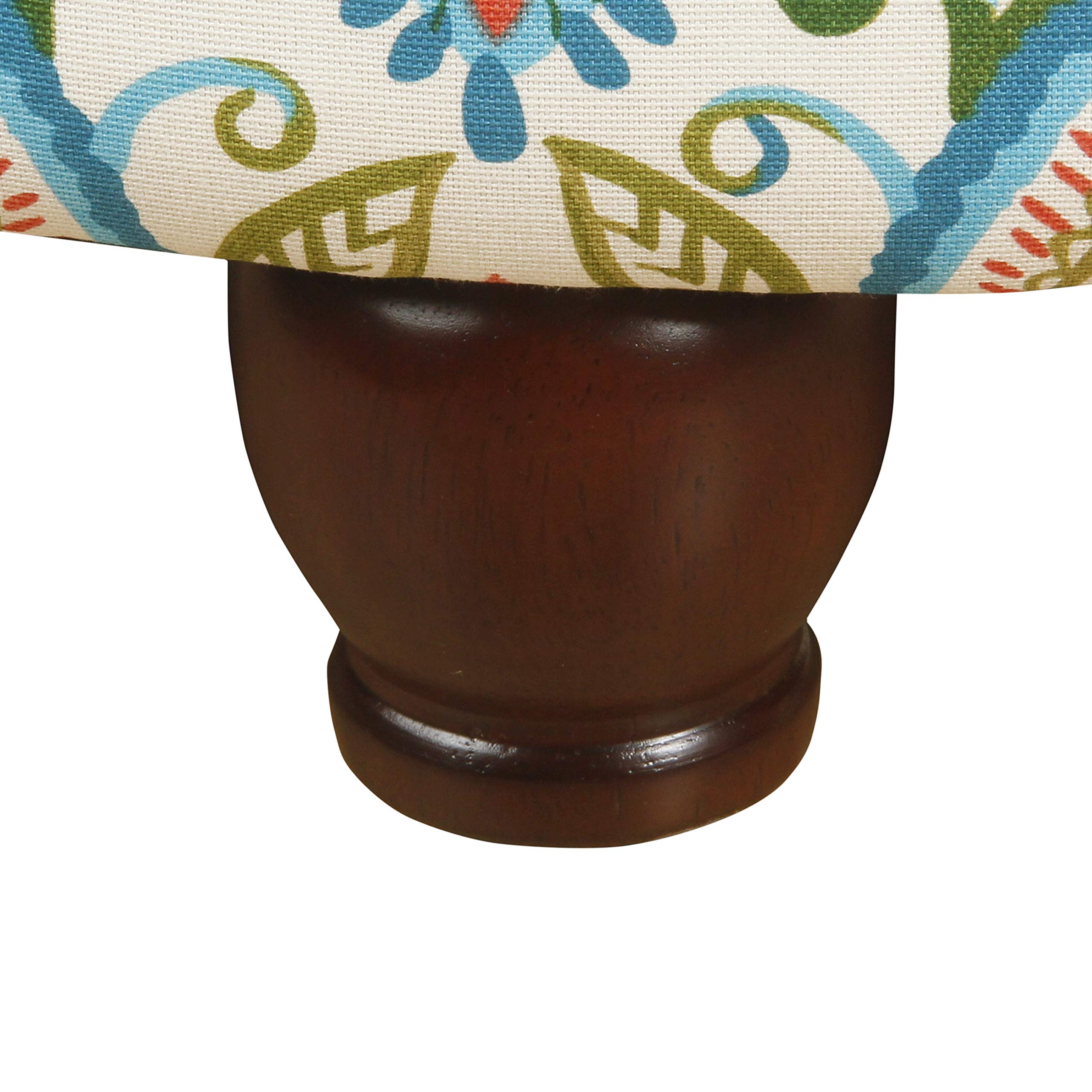 Homepop Upholstered Round Storage Ottoman – Large Paisley Design for Living Room & Bedroom | Versatile Footrest, Seating & Hidden Storage | Perfect for Small Spaces & Home Organization
