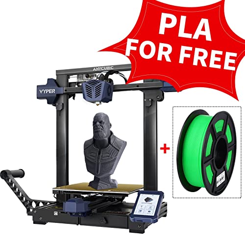 ANYCUBIC Vyper FDM 3D Printer with PLA Filament Bundle (Green) - Perfect for Home DIY, Prototyping & Hobbyist 3D Printing Projects