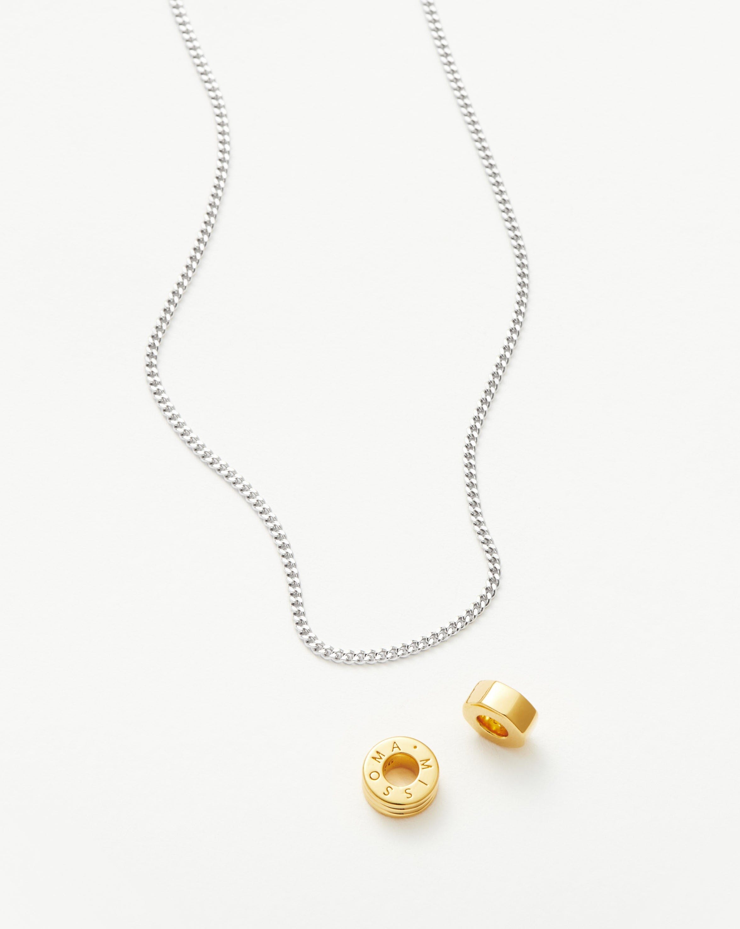 Abacus Beaded Floating Charm Necklace - 18k Recycled Gold Vermeil & Rhodium Plated Sterling Silver Jewelry | Perfect for Everyday Wear, Gift Giving & Special Occasions