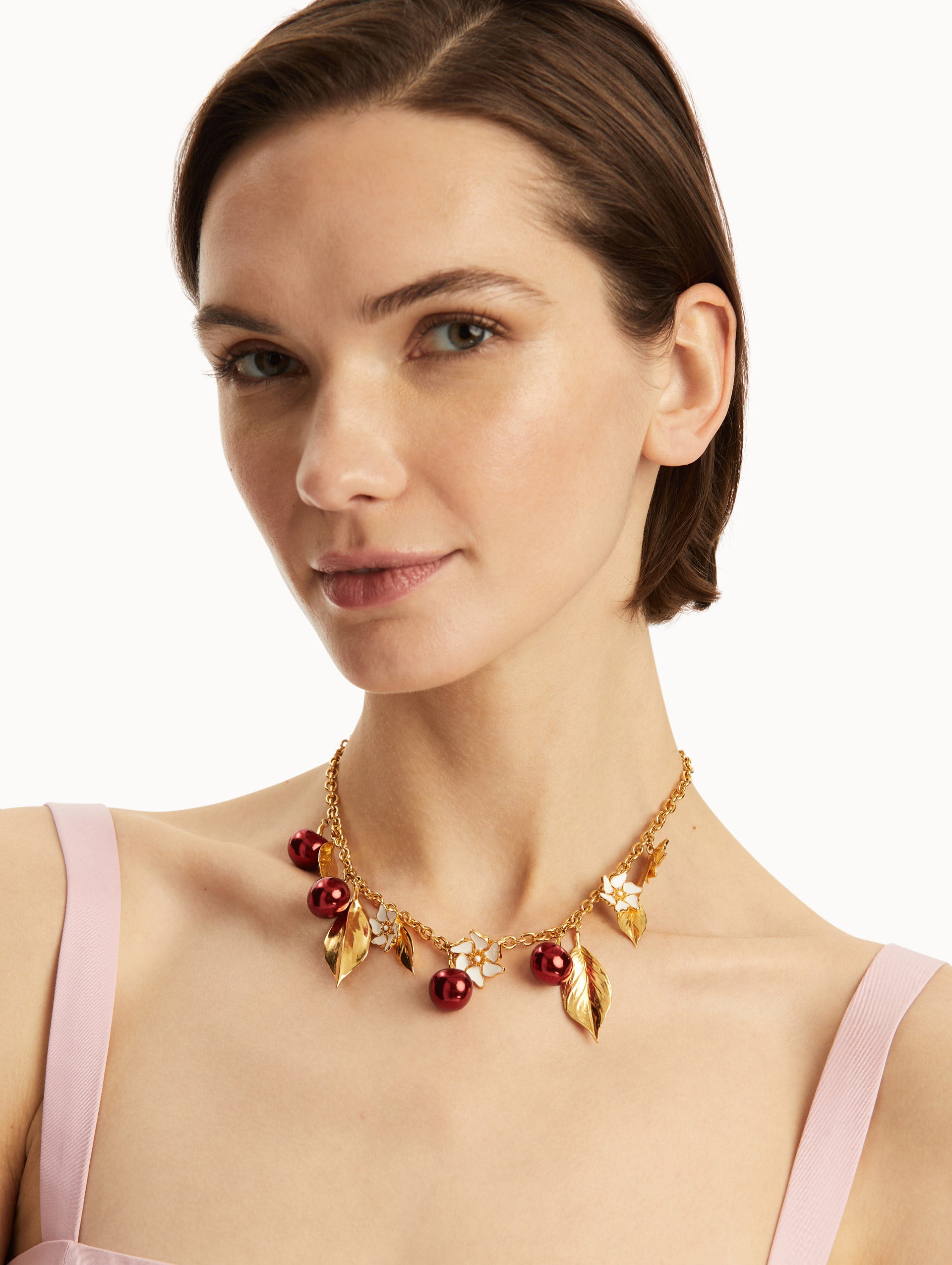 Elegant Cherry Pendant Necklace P25J810 - Red Jewelry for Women, Perfect Gift for Valentine's Day, Anniversary & Special Occasions