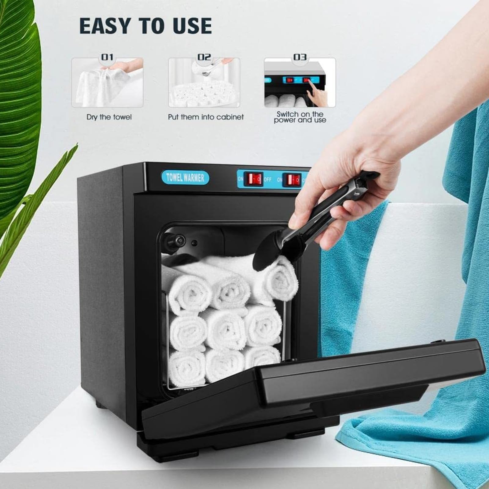 Premium Towel Warmer Cabinet - 360° Fast Heating for Spa, Salon, Gym & Hotel | Professional Heated Towel Storage | Black | Perfect for Luxury Bathrooms, Home Spas & Hospitality Businesses