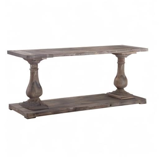 Rustic Brown Carolina Console Table for Entryway - Kosas Home Farmhouse Style Sofa Table with Storage Shelf | Perfect for Hallway, Living Room & Foyer Decor