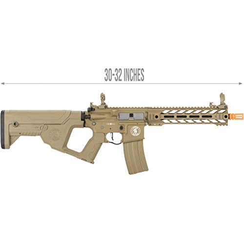 Lancer Tactical Enforcer Battle Hawk AEG Airsoft Rifle - High FPS 390 with Alpha Stock (Tan) | Perfect for Outdoor Skirmishes, Milsim Training & Airsoft Competitions