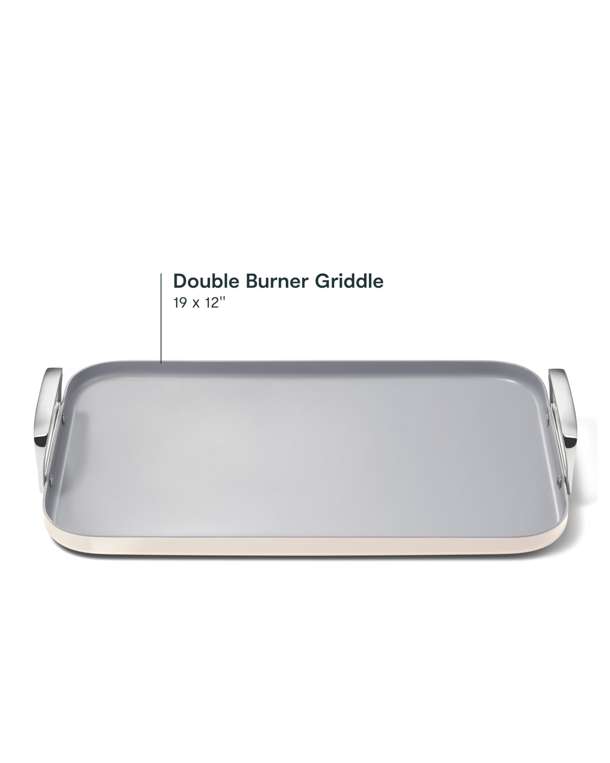 Caraway Double Burner Griddle - 19x12” Non-Stick Ceramic Coating Griddle Pan - PTFE & PFOA Free, Oven Safe & Stovetop Compatible - Non Toxic & Eco Friendly - Perfect for Pancakes, Burgers & Family Breakfasts (Cream)