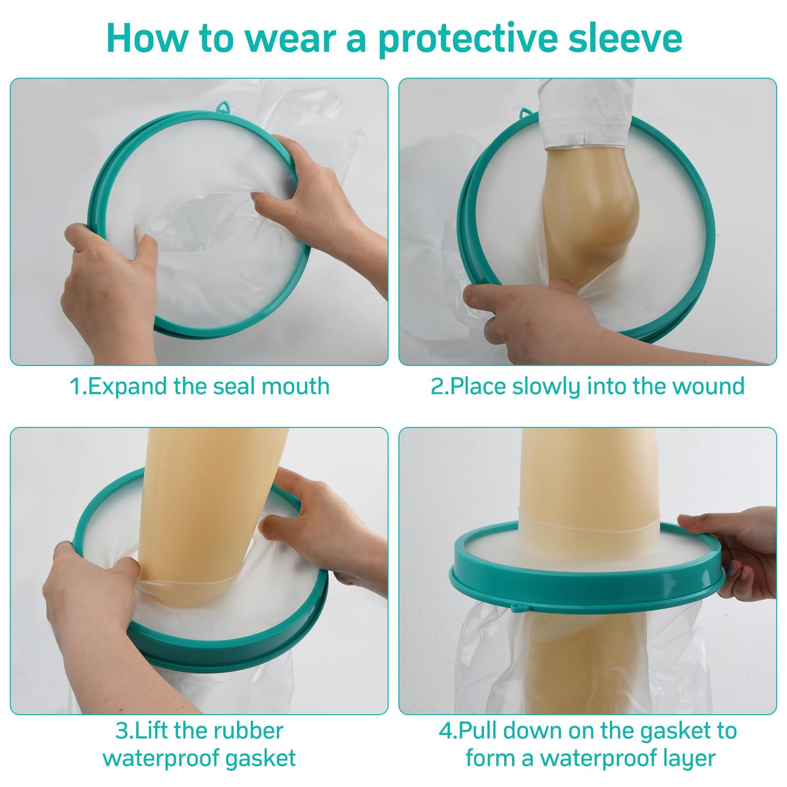 Anseom Reusable Adult Arm Cast Cover - Waterproof Shower Protector for Wounds & Bandages | Keep Dry While Bathing, Swimming & Washing Hands