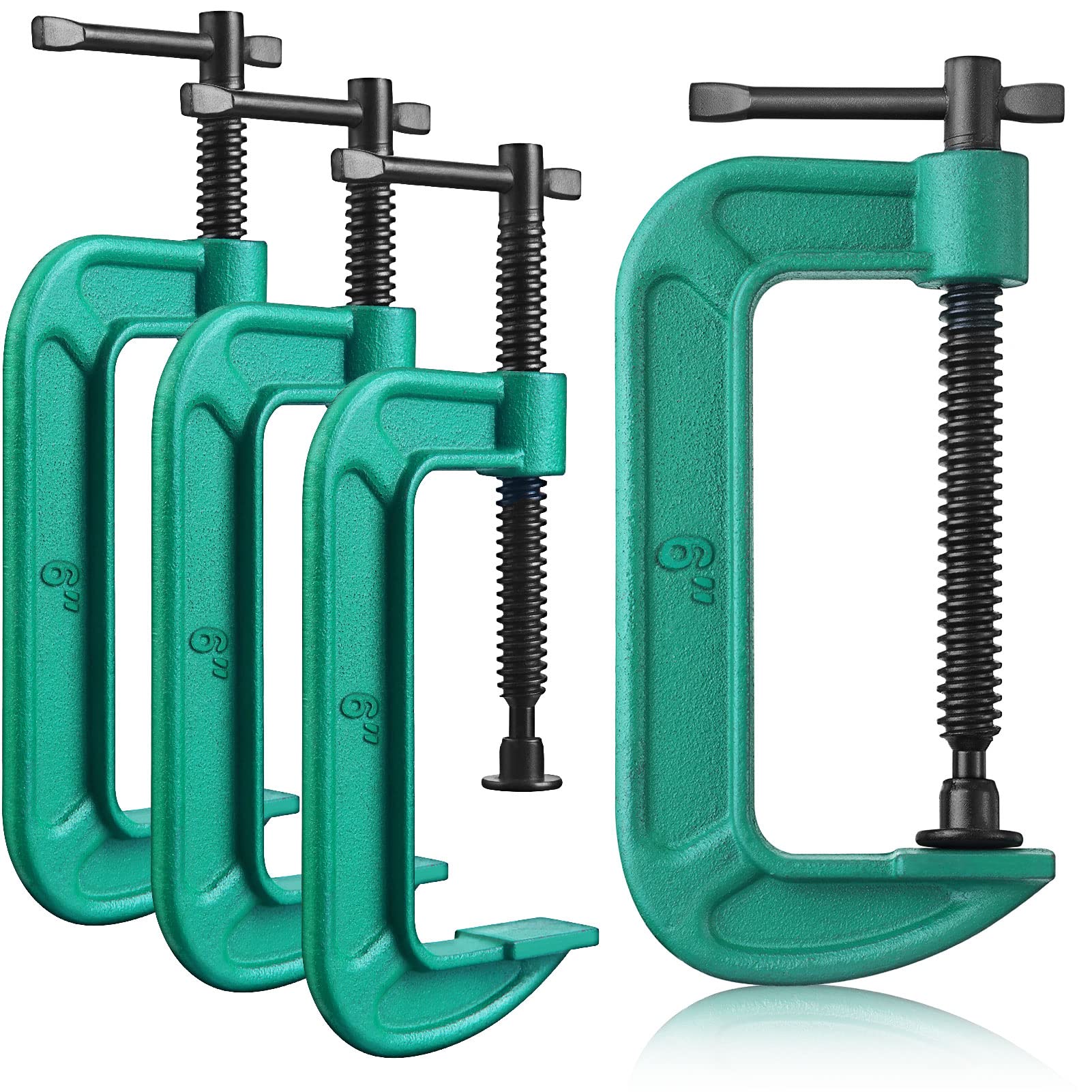 4 Pcs Heavy Duty 6 Inch C Clamp Set - G-Clamps for Woodworking, Welding, Automotive & DIY Projects - 6 Inch Jaw Opening Sliding Clamps for Carpentry, Building & Home Repair (6 Inch, 4 Pack) - Perfect for Garage Workshops & Metal Fabrication