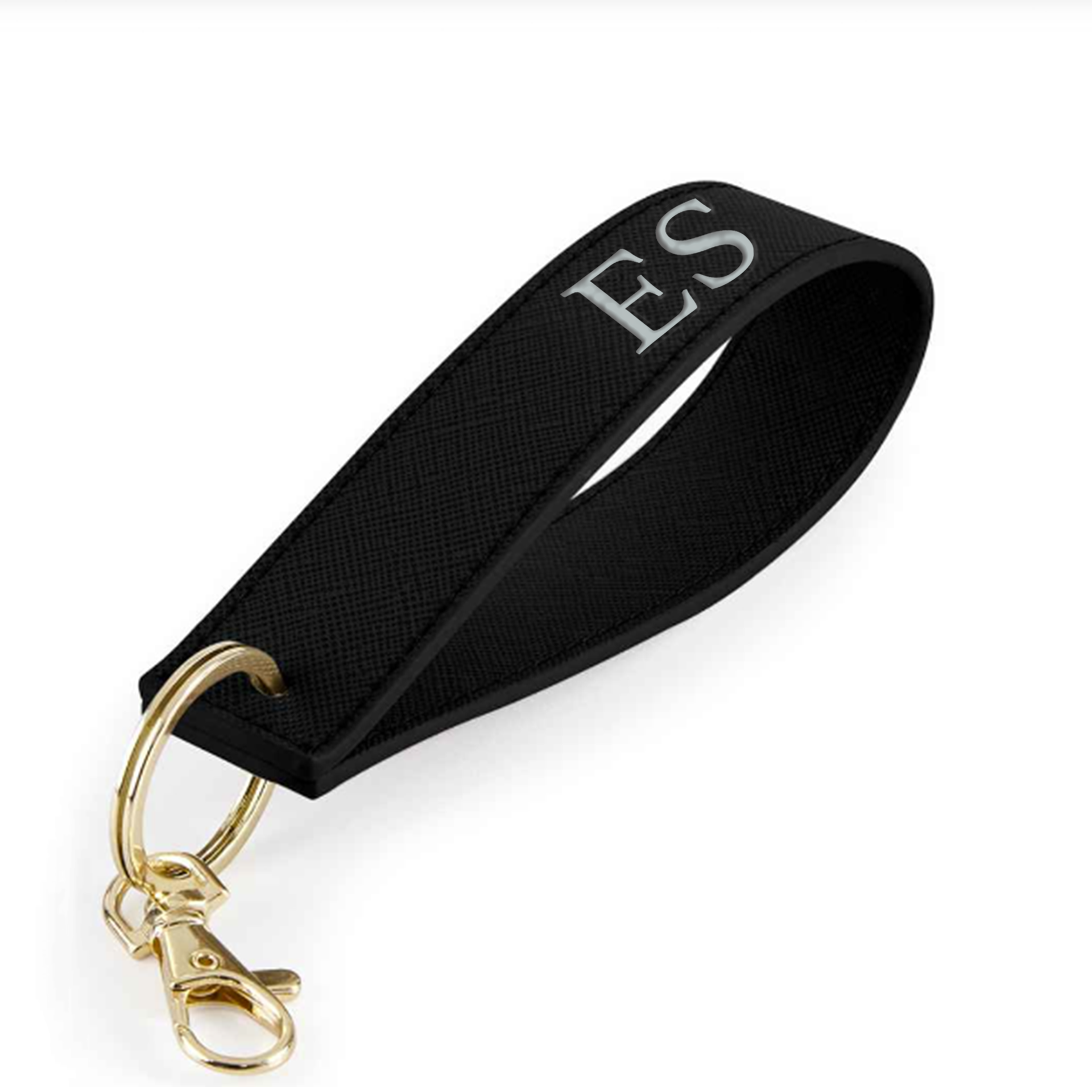 Personalized Carnaby Embossed Initial Wristlet Keychain - Monogram Leather Key Holder for Women - Perfect for Gifts, Handbags & Everyday Use