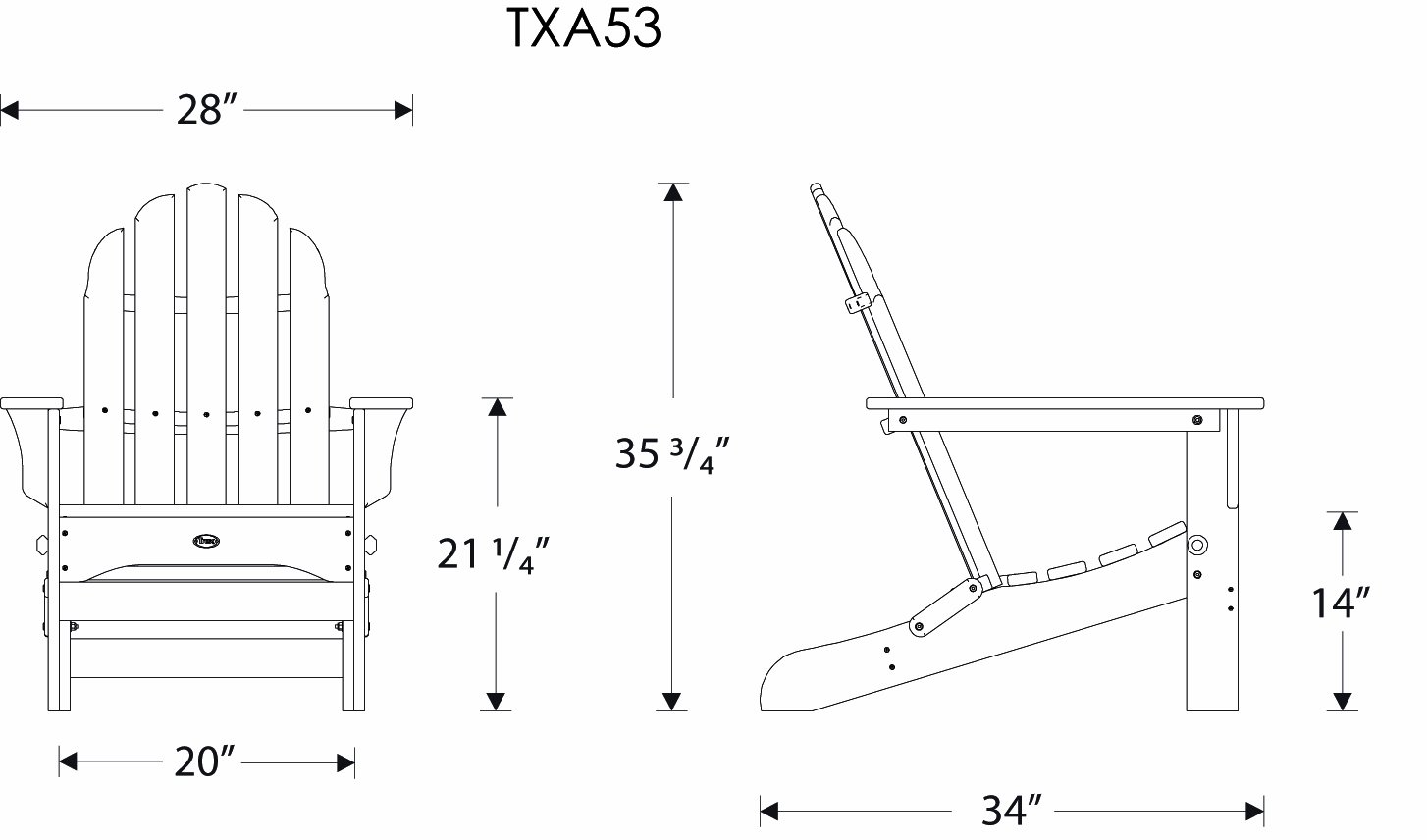 Trex Outdoor Furniture Cape Cod Folding Adirondack Chair with Vintage Lantern Design - Patio, Garden, Poolside & Beach Relaxation Chair