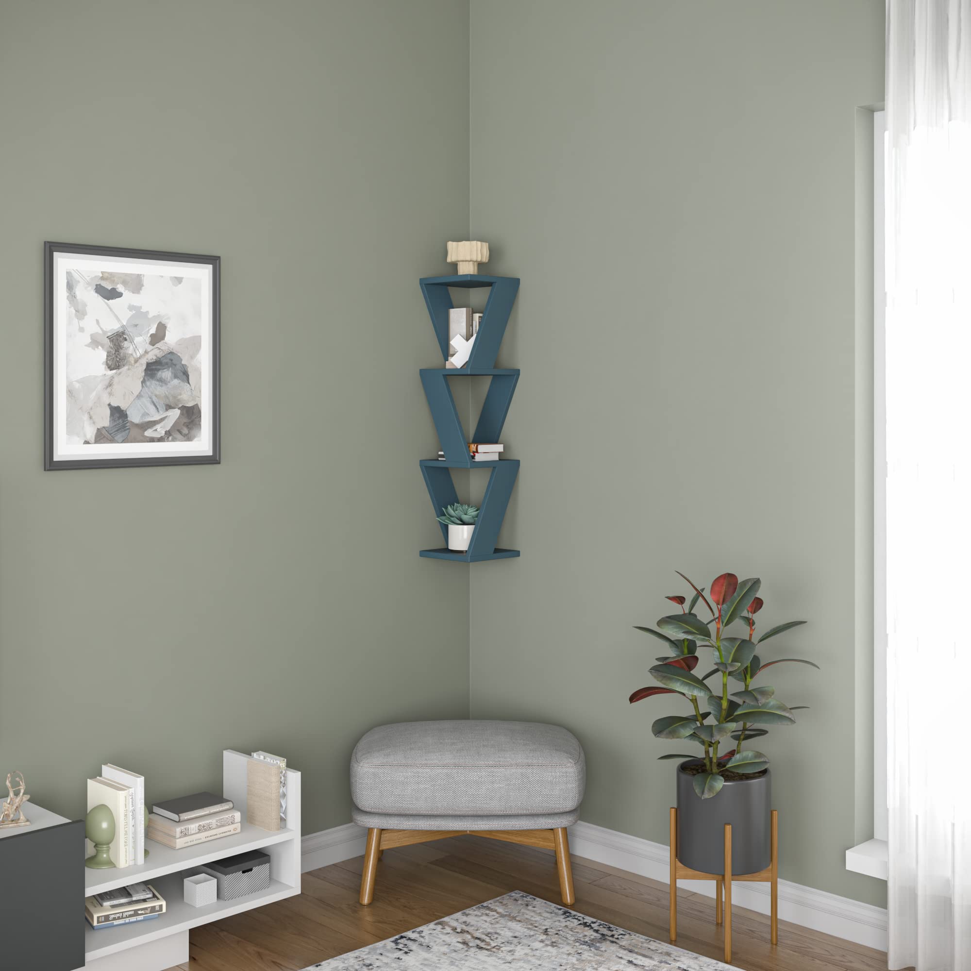 Modern Blue Wall Shelf - 33.46