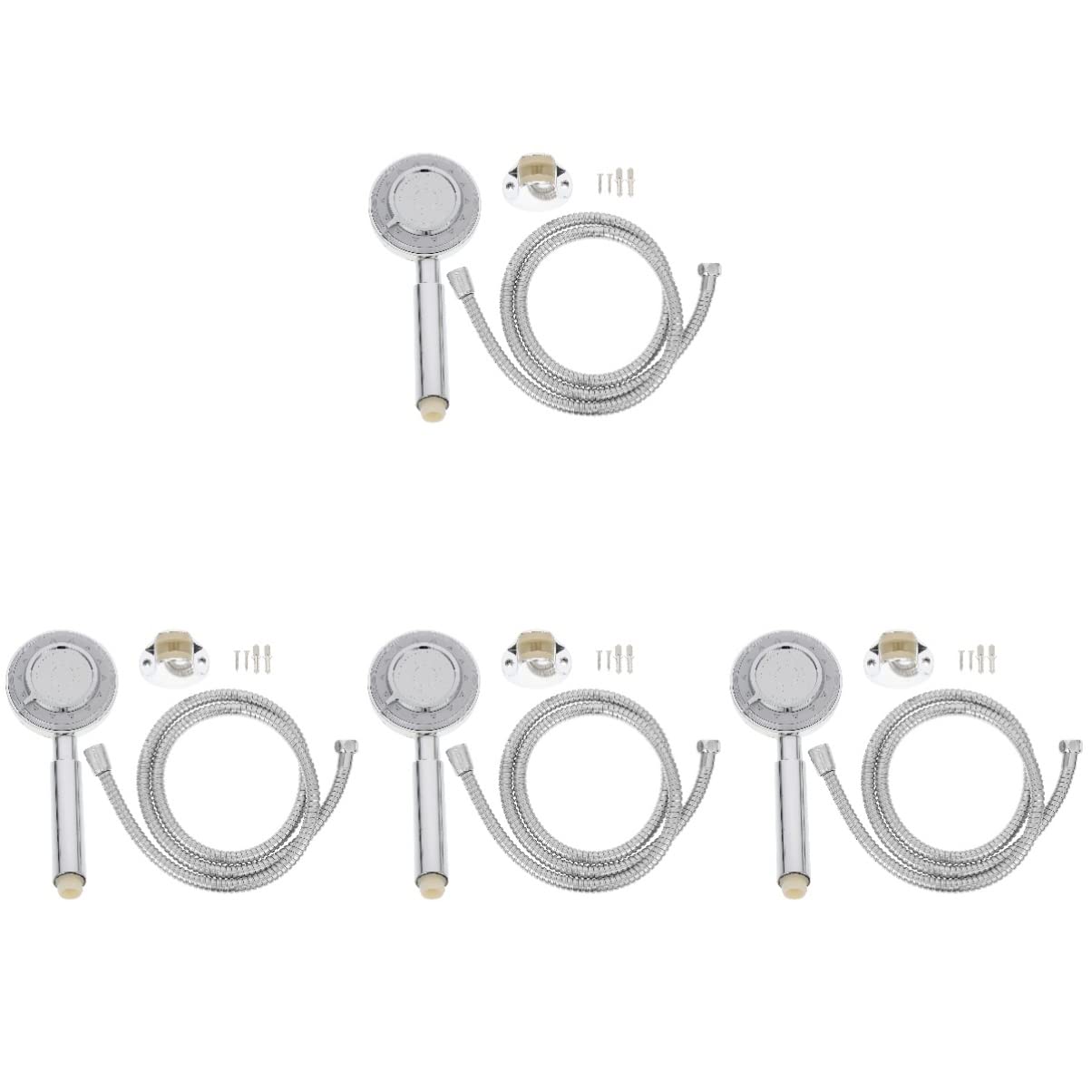Cabilock 4-Pack Plastic Shower Head Set - Adjustable Handheld Shower Nozzle with 5 Spray Modes for Bathroom, RV & Pet Washing - High Pressure Water Saving Design