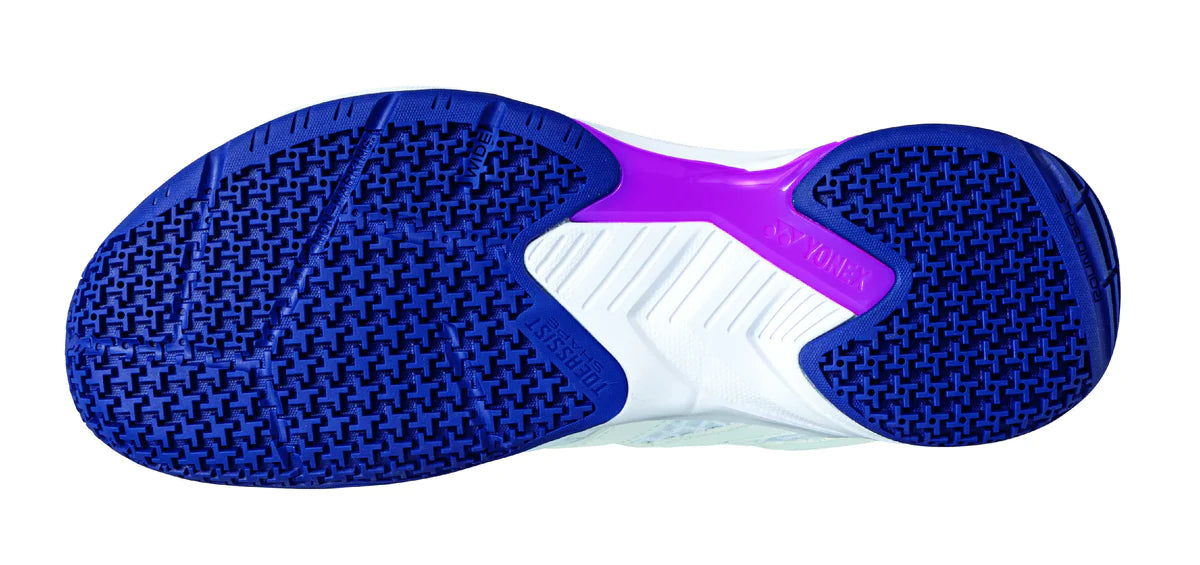 Yonex PC Cascade Accel (Wide) White/Purple Badminton Shoes 2024 - Lightweight Court Shoes for Women & Men - Perfect for Indoor Badminton, Tennis & Squash Games