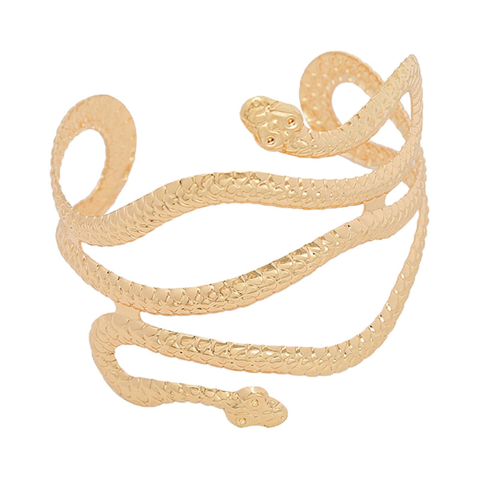 SunniMix Adjustable Snake Swirl Arm Cuff Bracelet - Greek Inspired Fashion Jewelry for Women, Perfect for Parties, Weddings & Boho Style Outfits